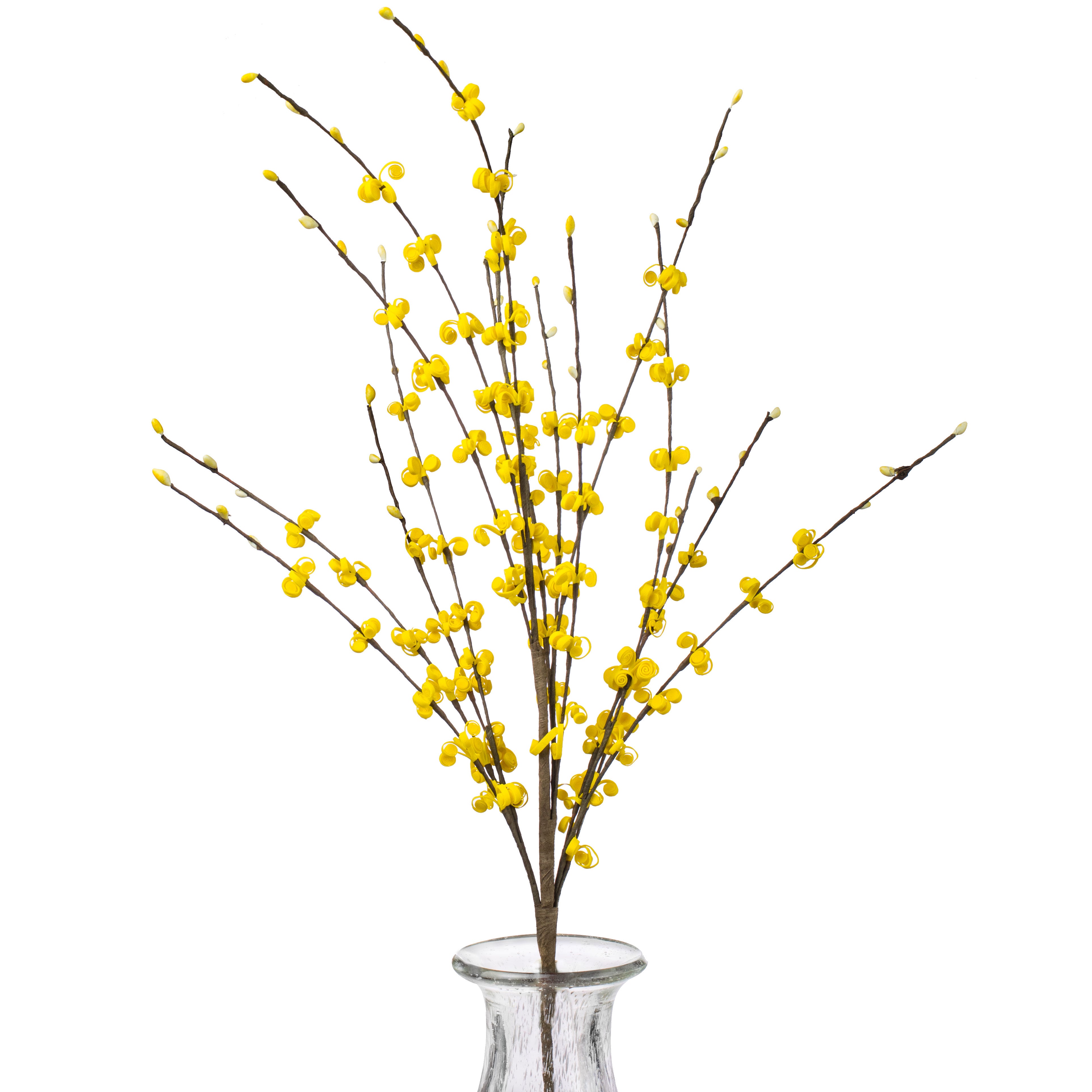 24" Curly Q & Pip Spray: Yellow Item Number: ISB69535