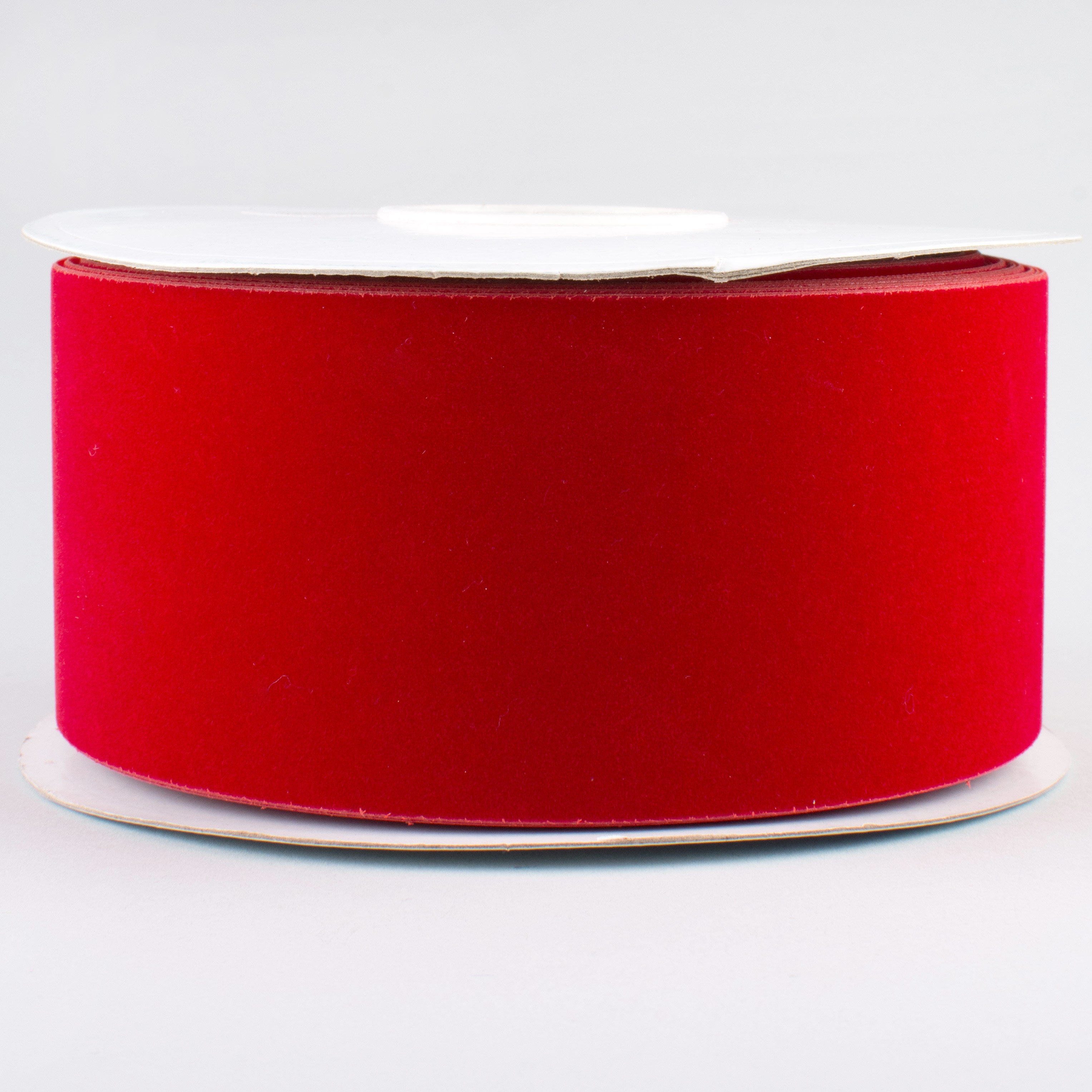 2.5" Cut Edge Outdoor Velvet Ribbon: Red (25 Yards)