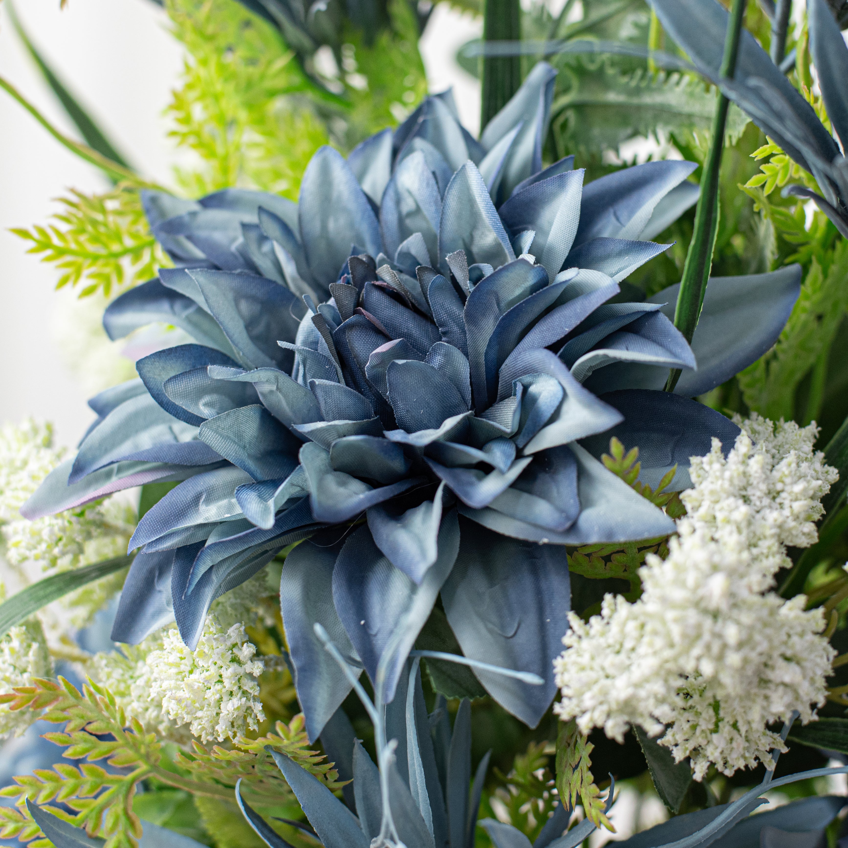 24" Dahlia & Epiphyllum Bush: Dusty Blue Lifestyle Photo