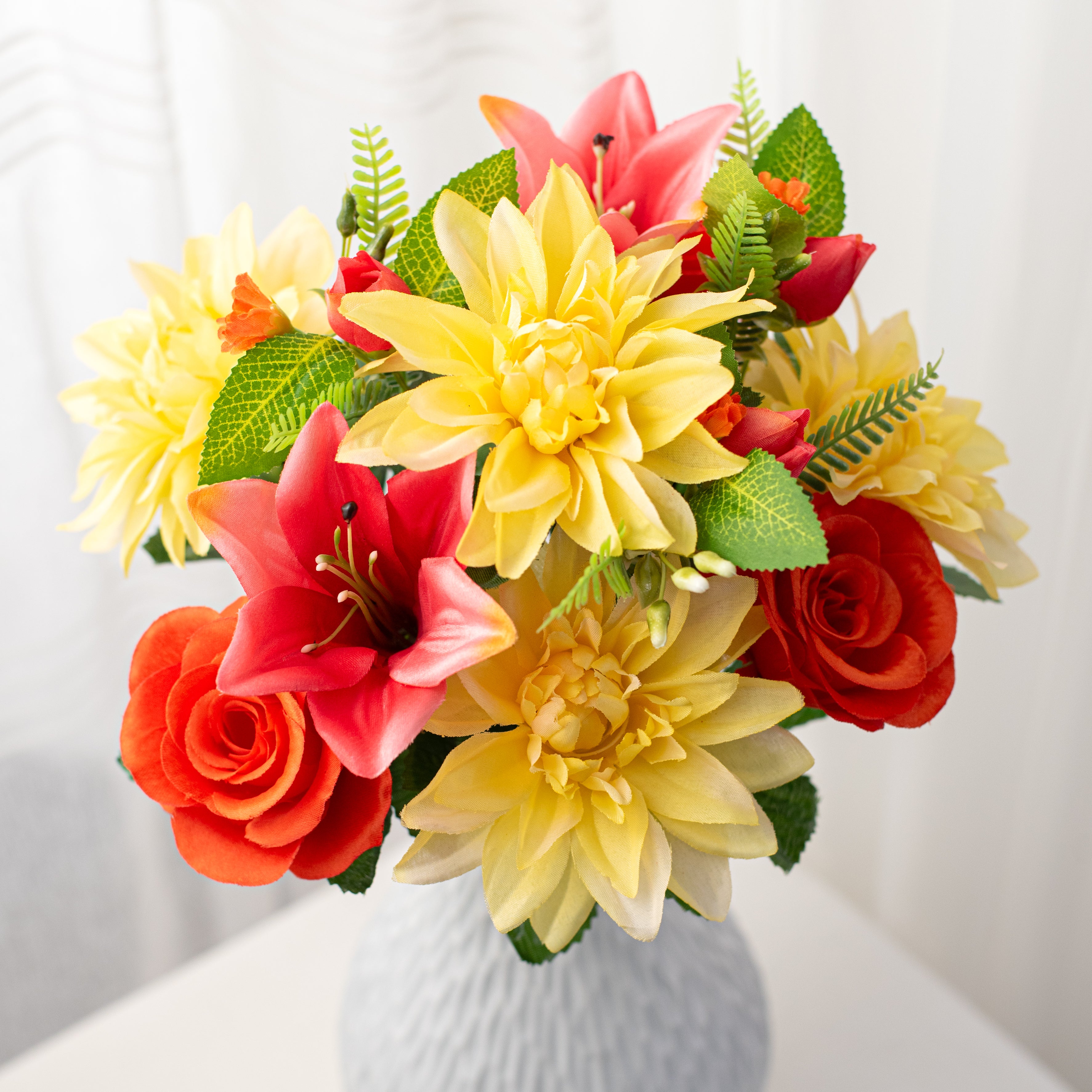 16" Dahlia Lily Rose Bush: Orange & Yellow (12) Item Number: 63522ORYW
