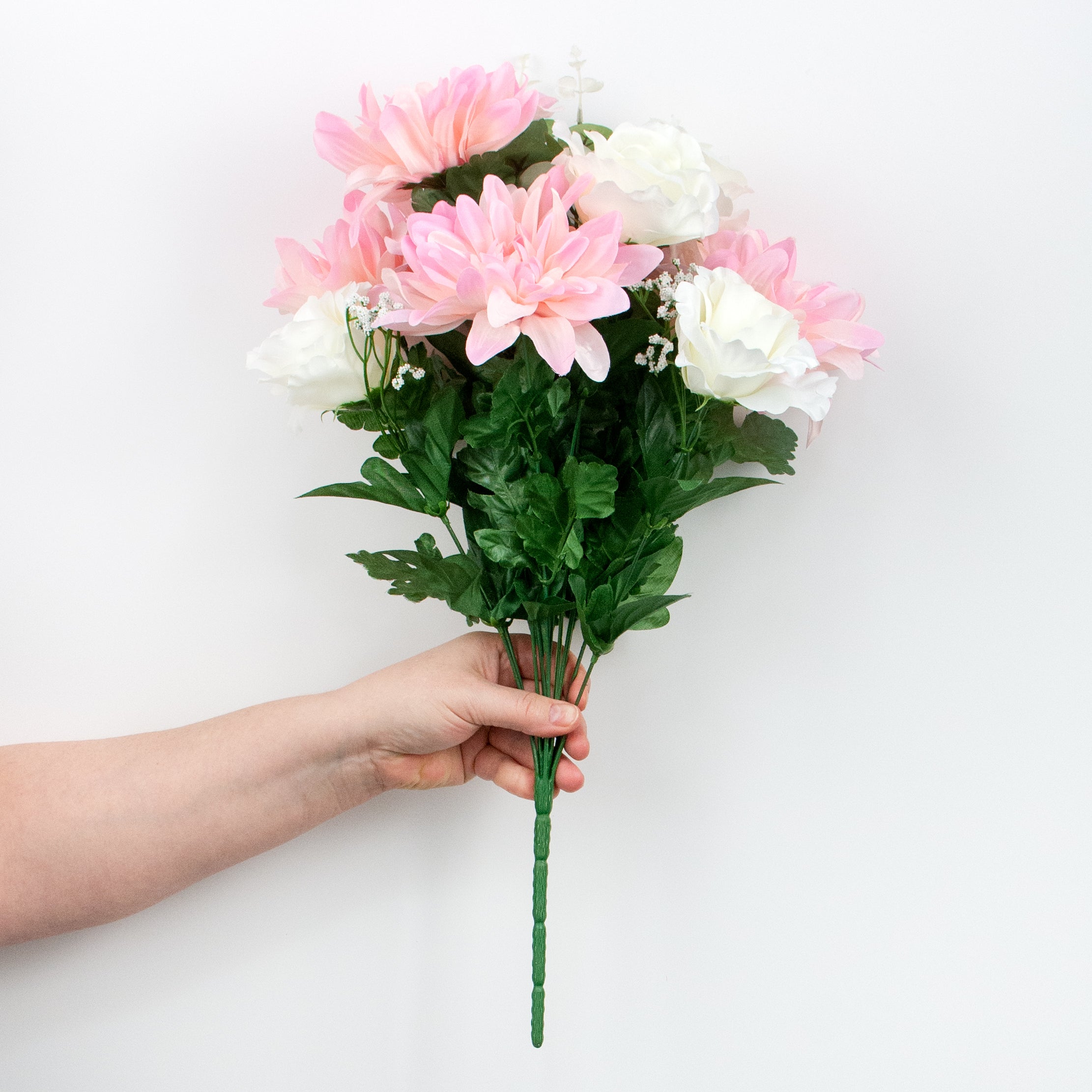 23" Dahlia Rose Bush: Pink & Cream detail photo 3