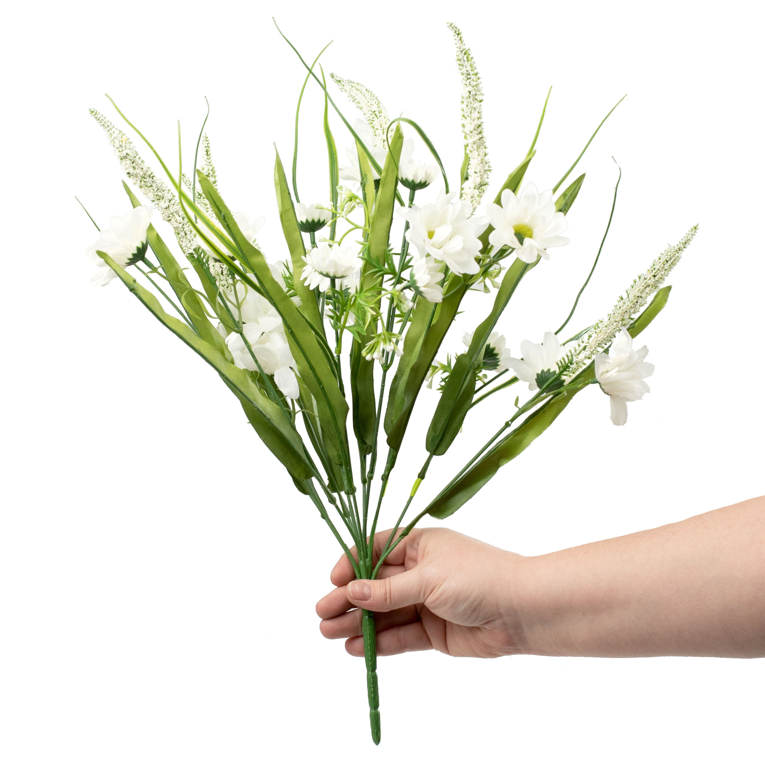 18" Daisy & Astilbe Bush: Cream detail photo 3