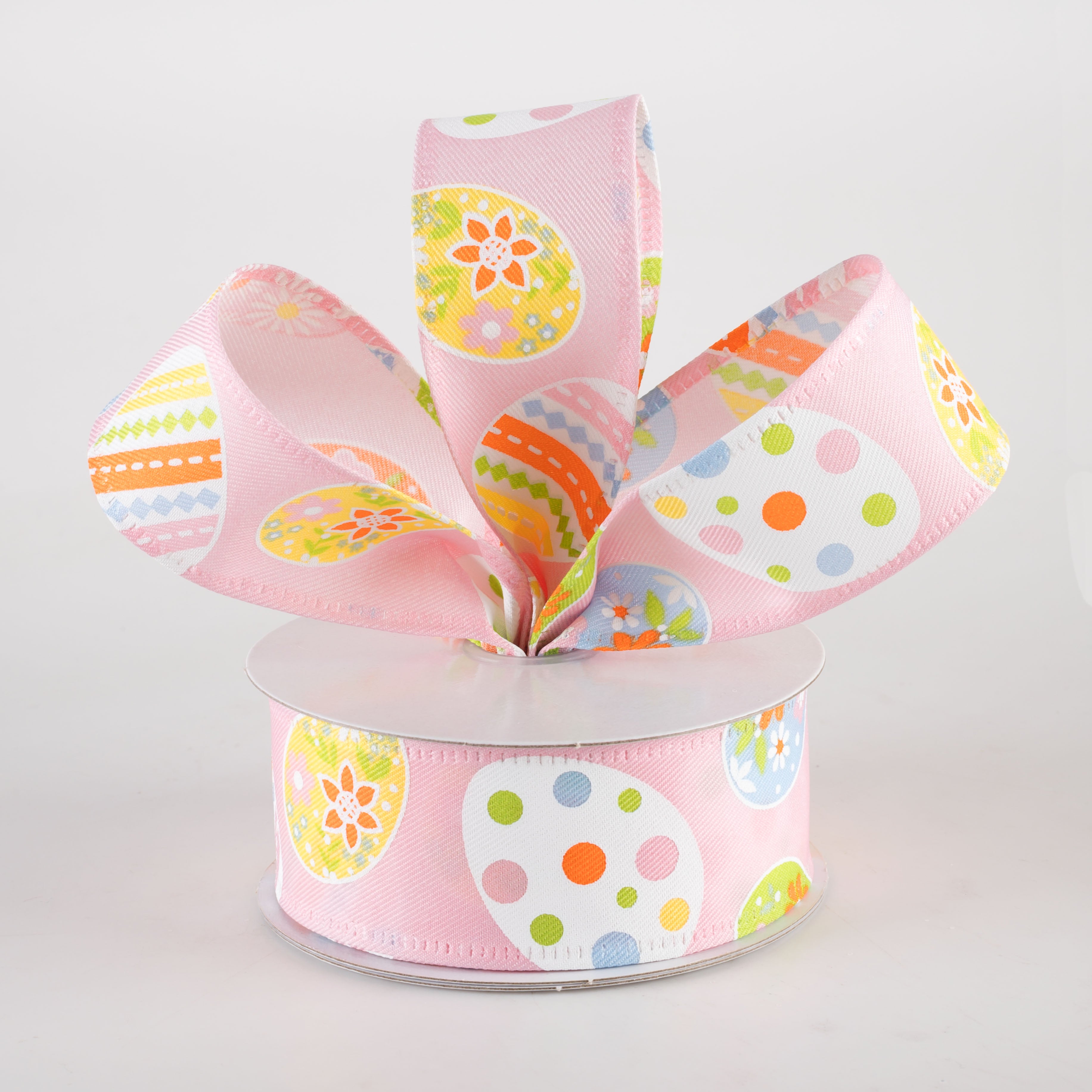 1.5" Daisy Eggs Ribbon: Pink (10 Yards) Lifestyle Photo