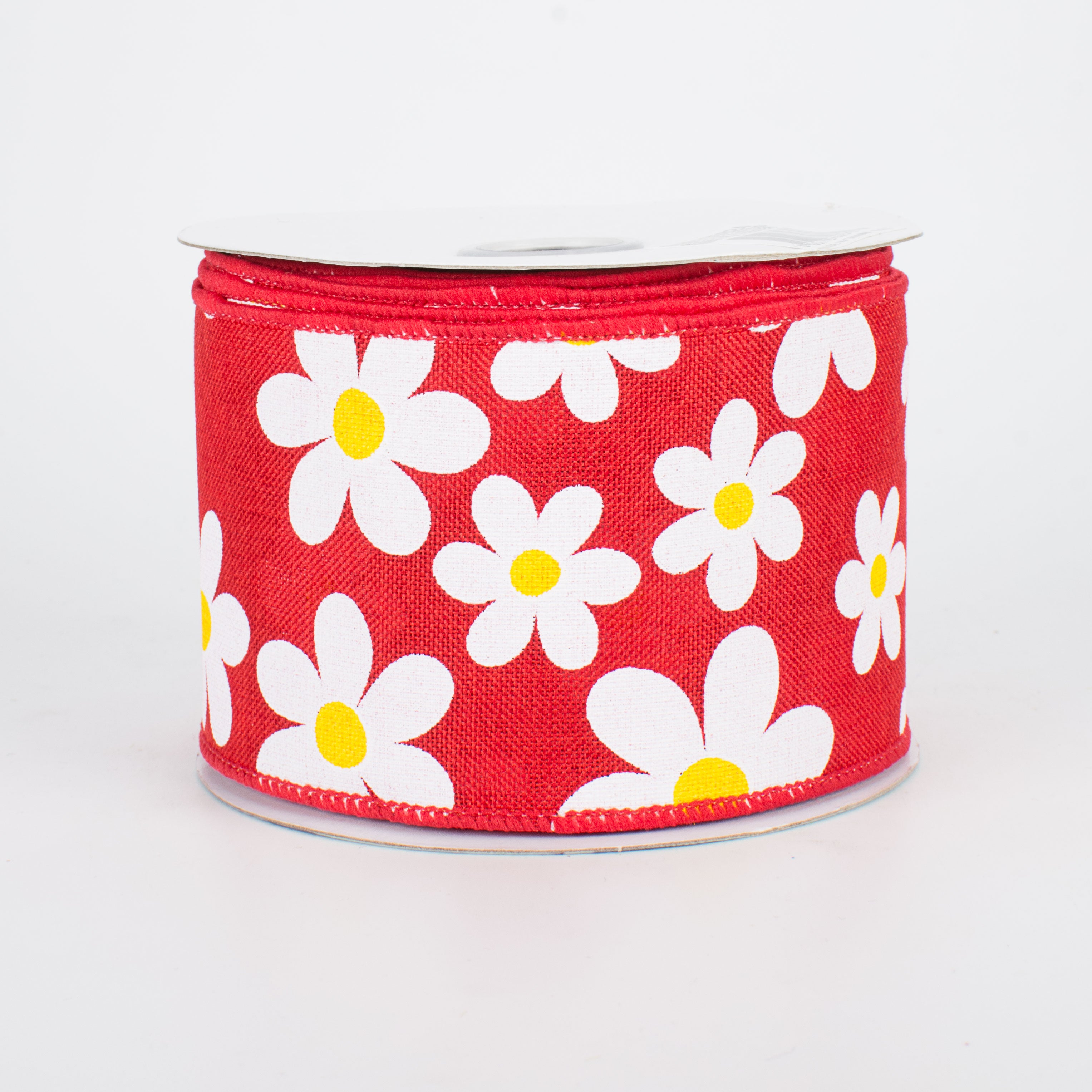 2.5" Daisy Print Ribbon: Red (10 Yards)