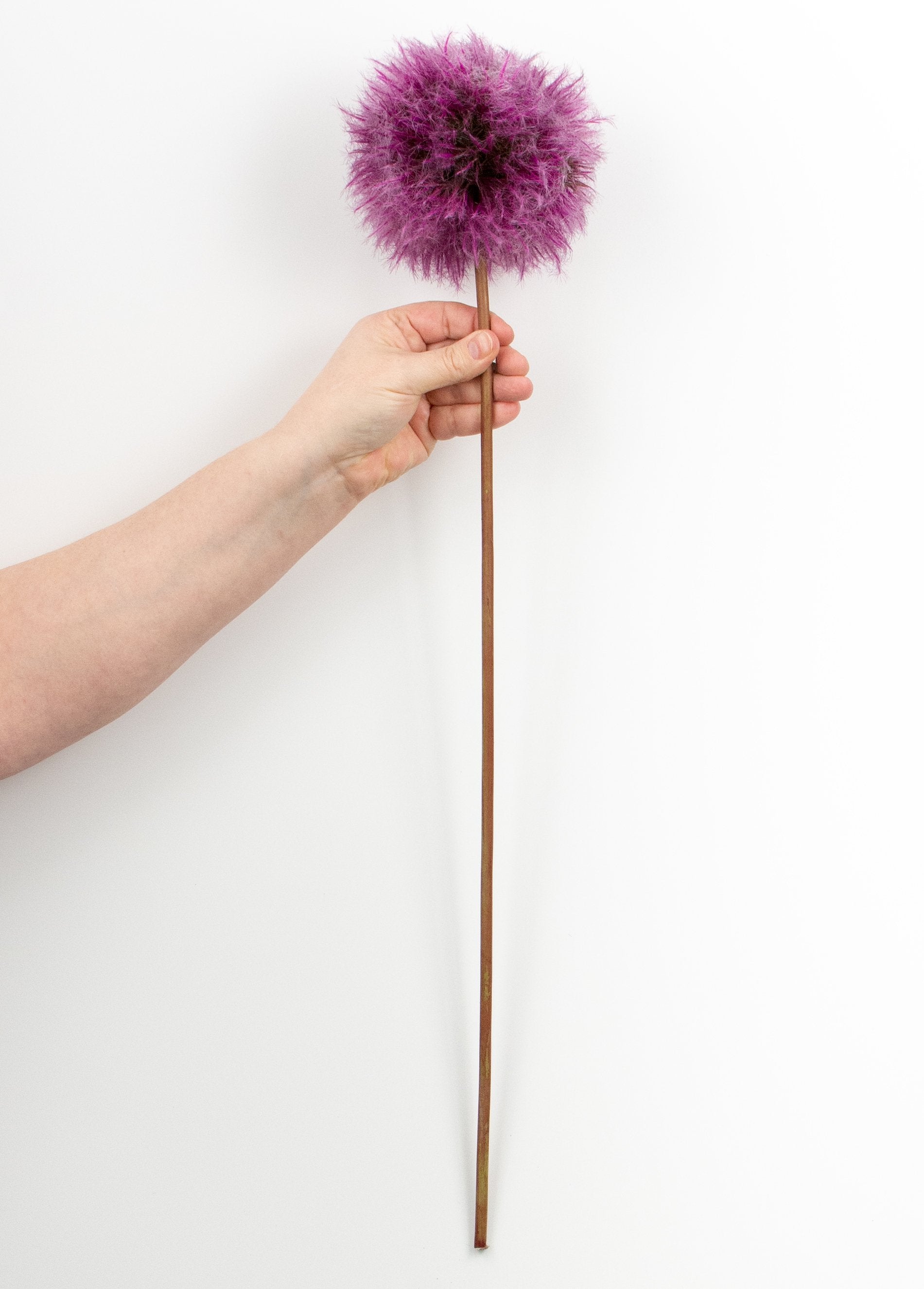 25'' Dandelion Seed Head Stem: Plum Purple detail photo 3