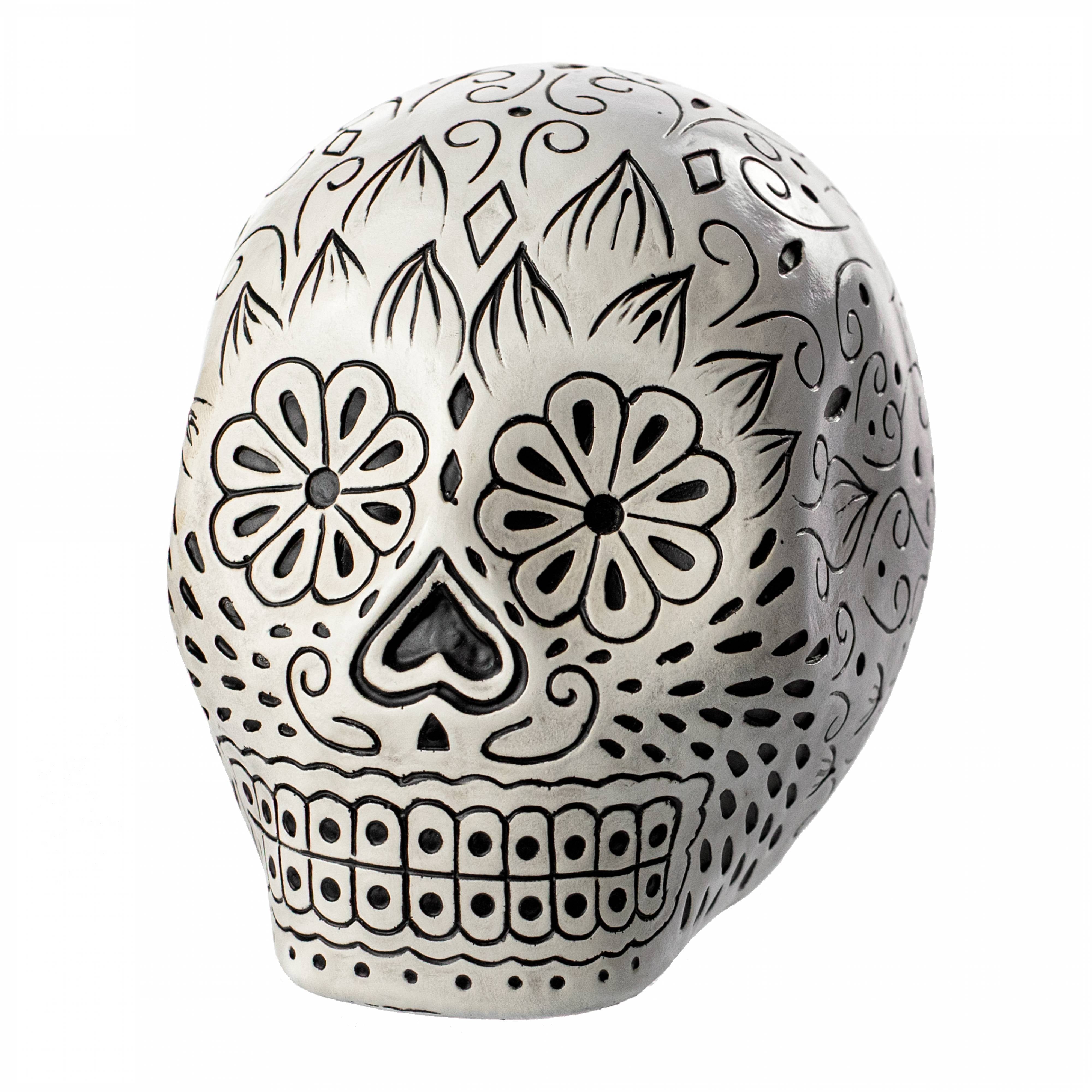 6" Day of the Dead Skull Decor Item Number: AFZ633-WH/BK