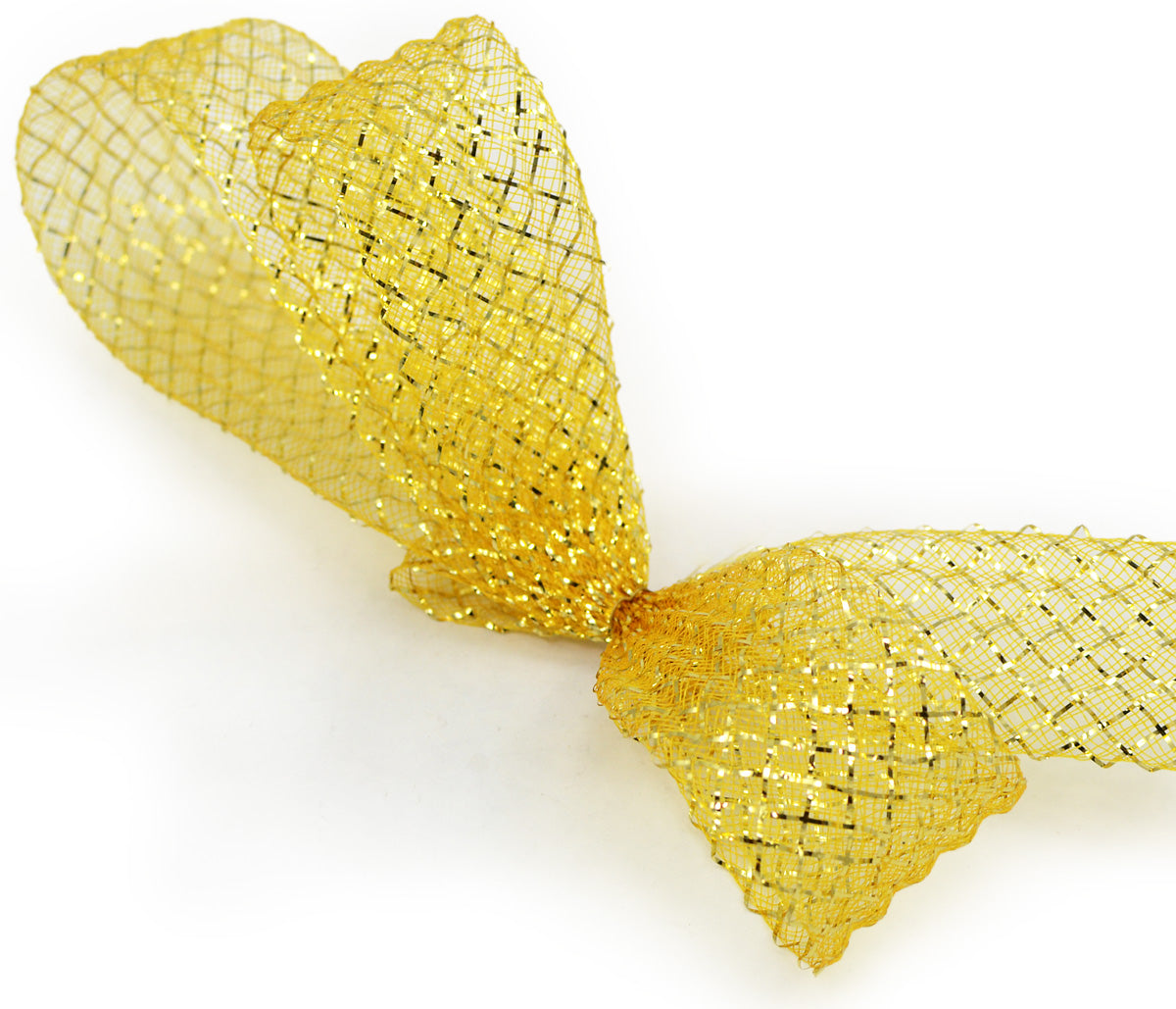 1.5" Deco Flex Mesh Ribbon: Metallic Gold (30 Yards) detail photo 3