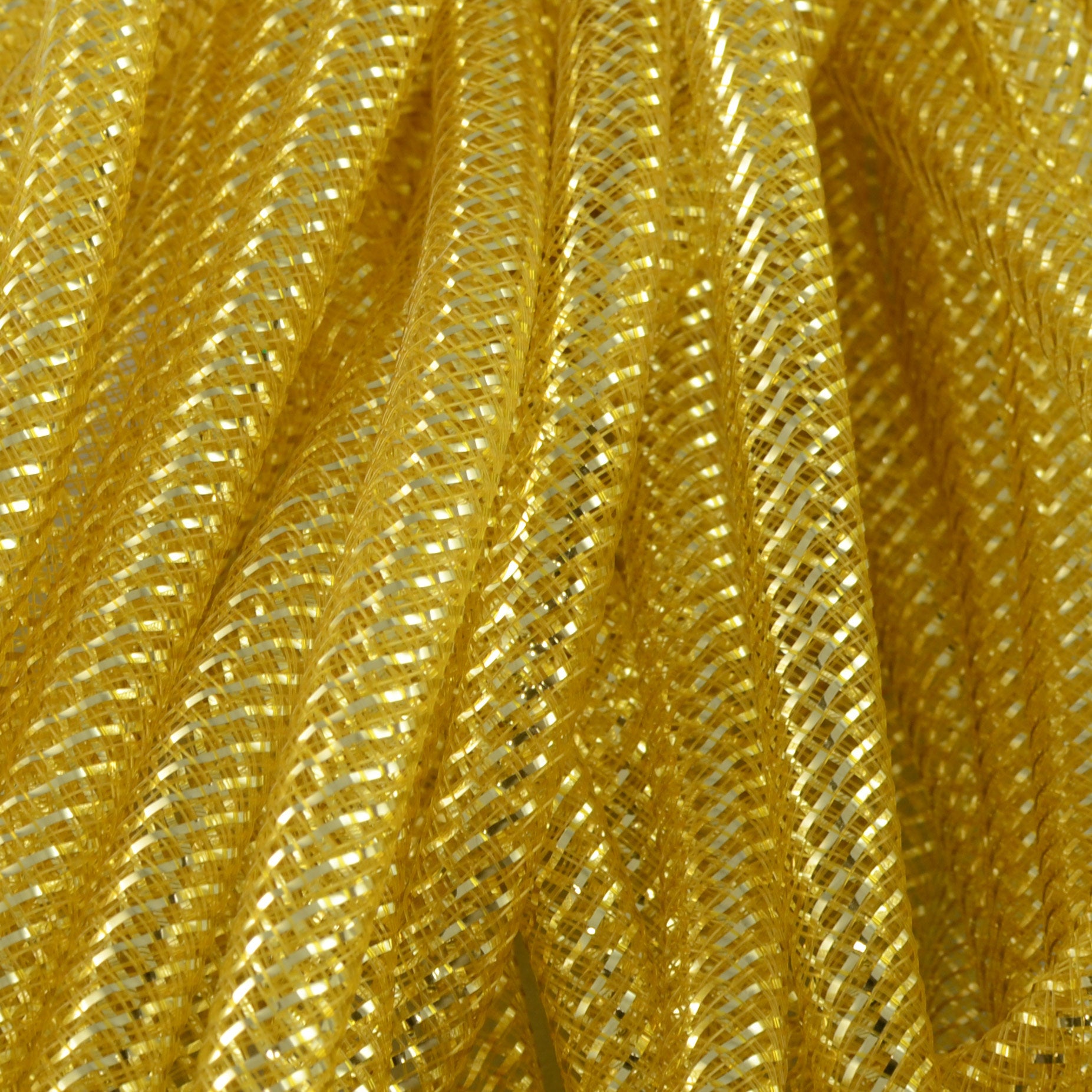 Deco Flex Tubing Ribbon: Metallic Gold (30 Yards) Lifestyle Photo