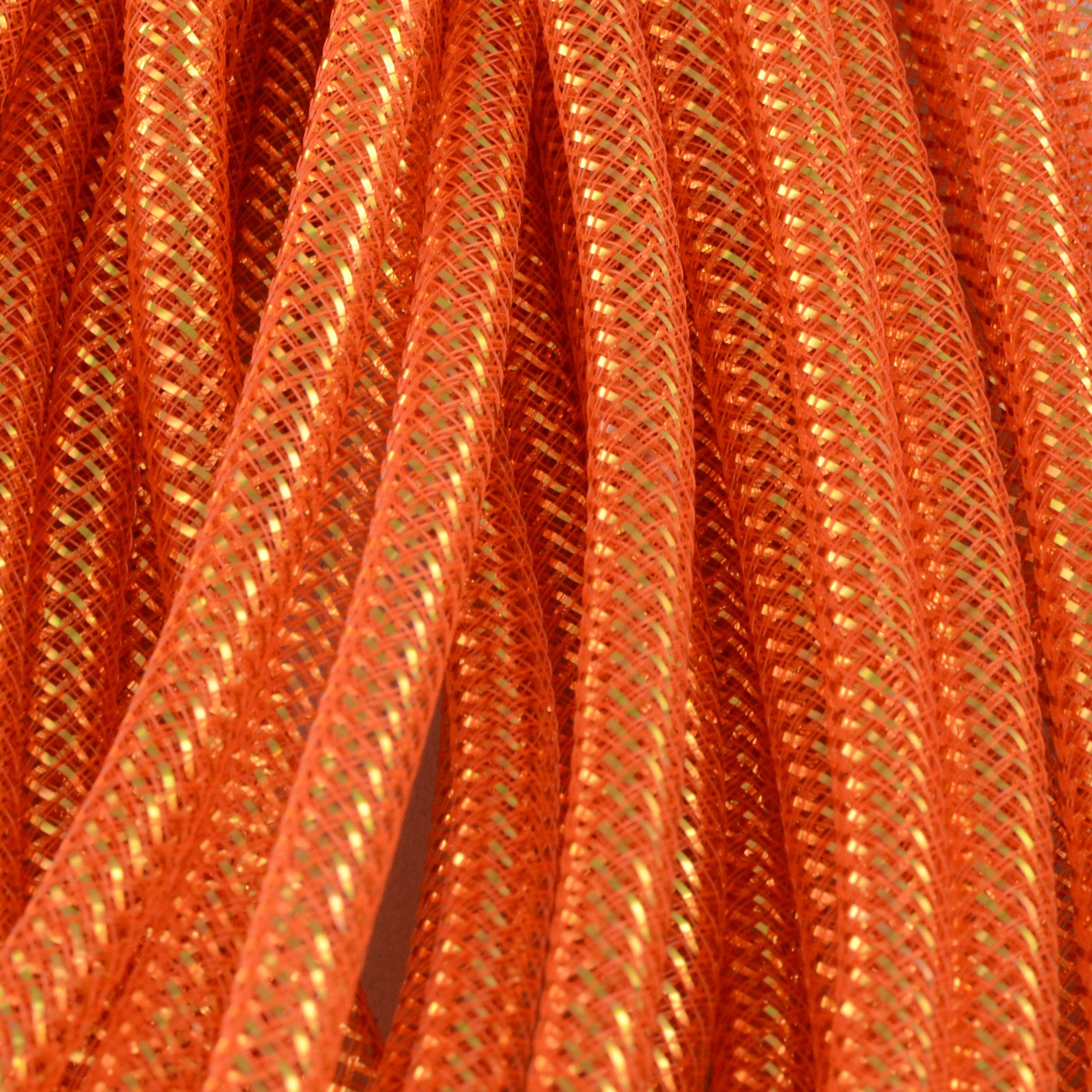 Deco Flex Tubing Ribbon: Metallic Orange (30 Yards) Lifestyle Photo