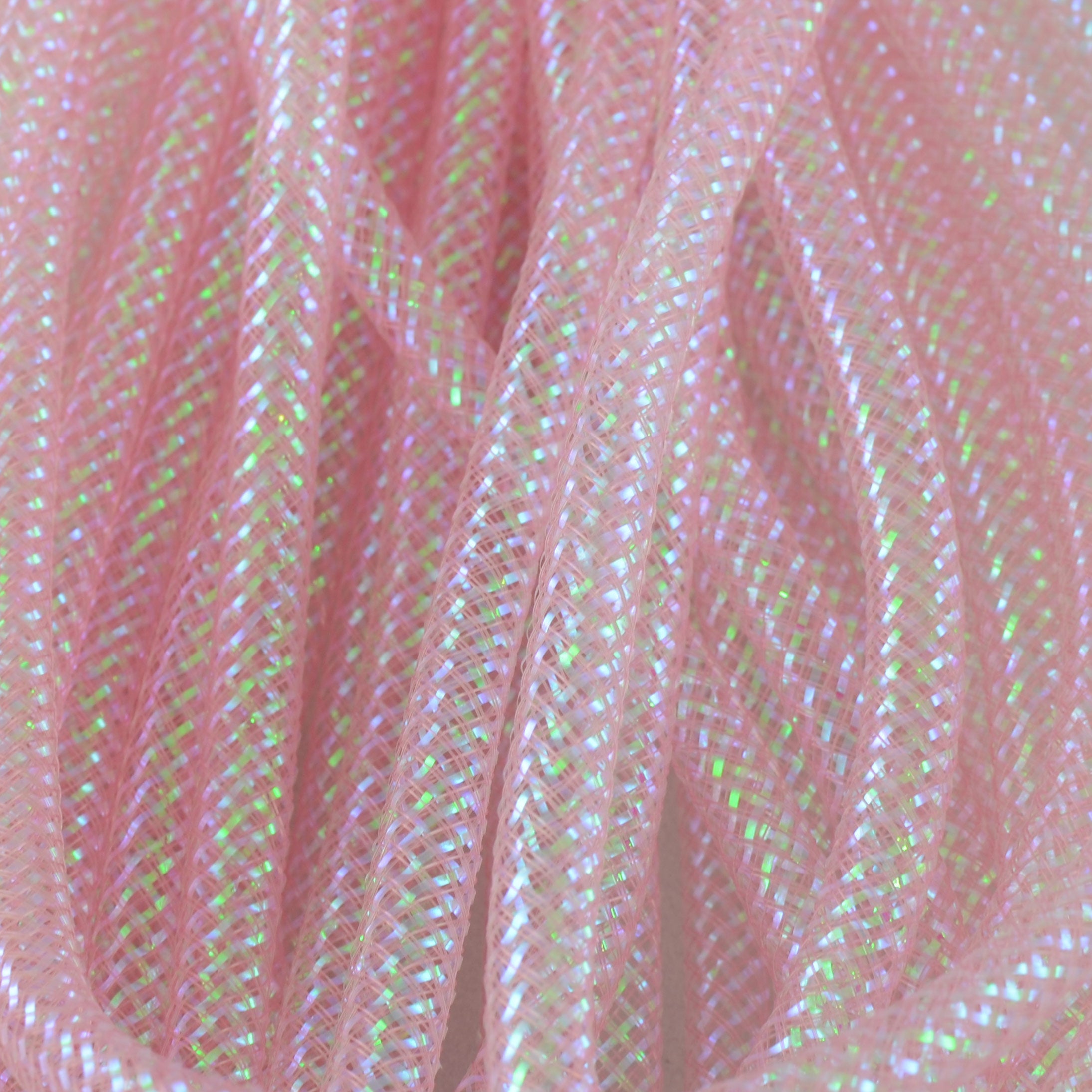 Deco Flex Tubing Ribbon: Pink Iridescent (30 Yards) Lifestyle Photo