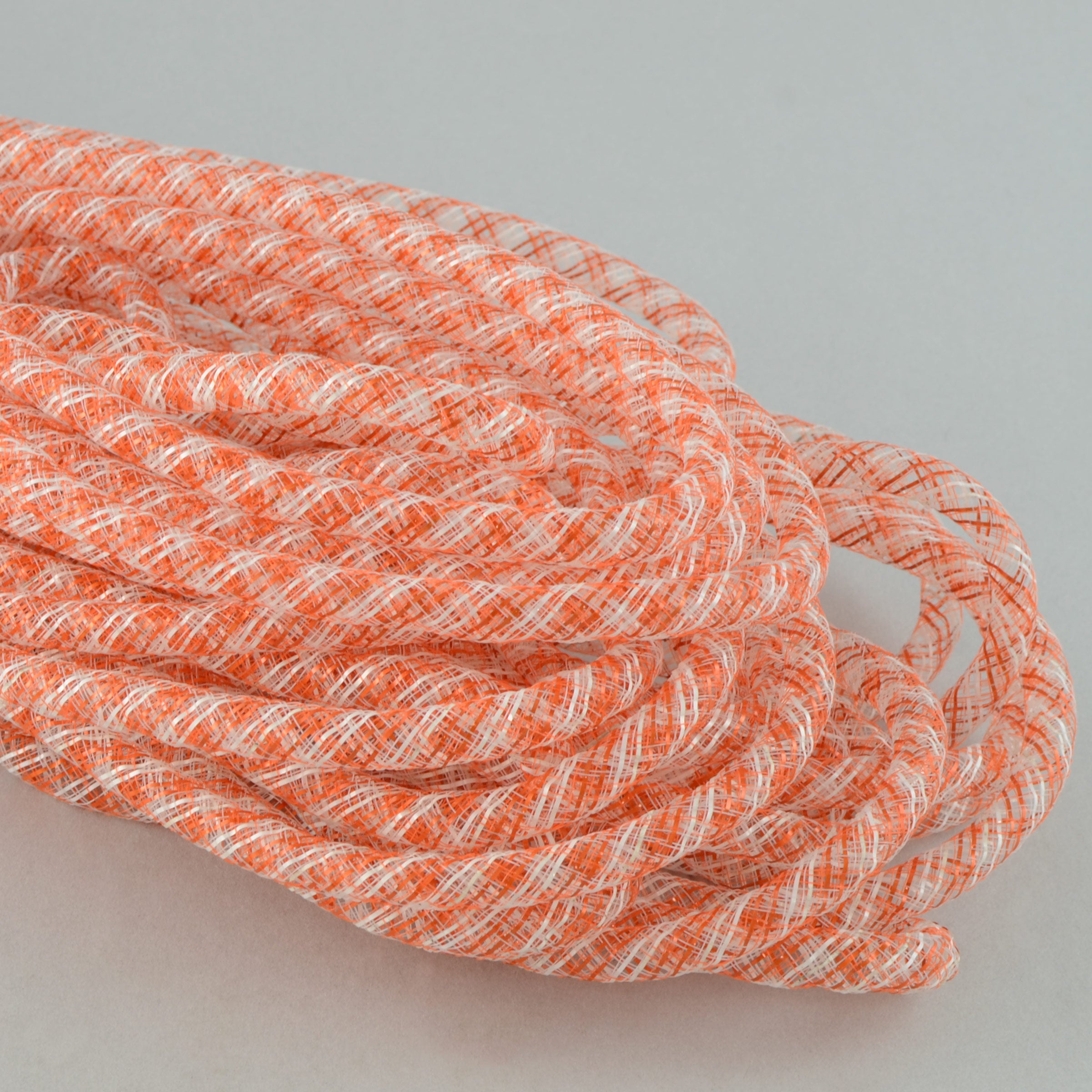 Deco Flex Tubing Ribbon: Striped Orange/White (30 Yards) Item Number: RE3025M1