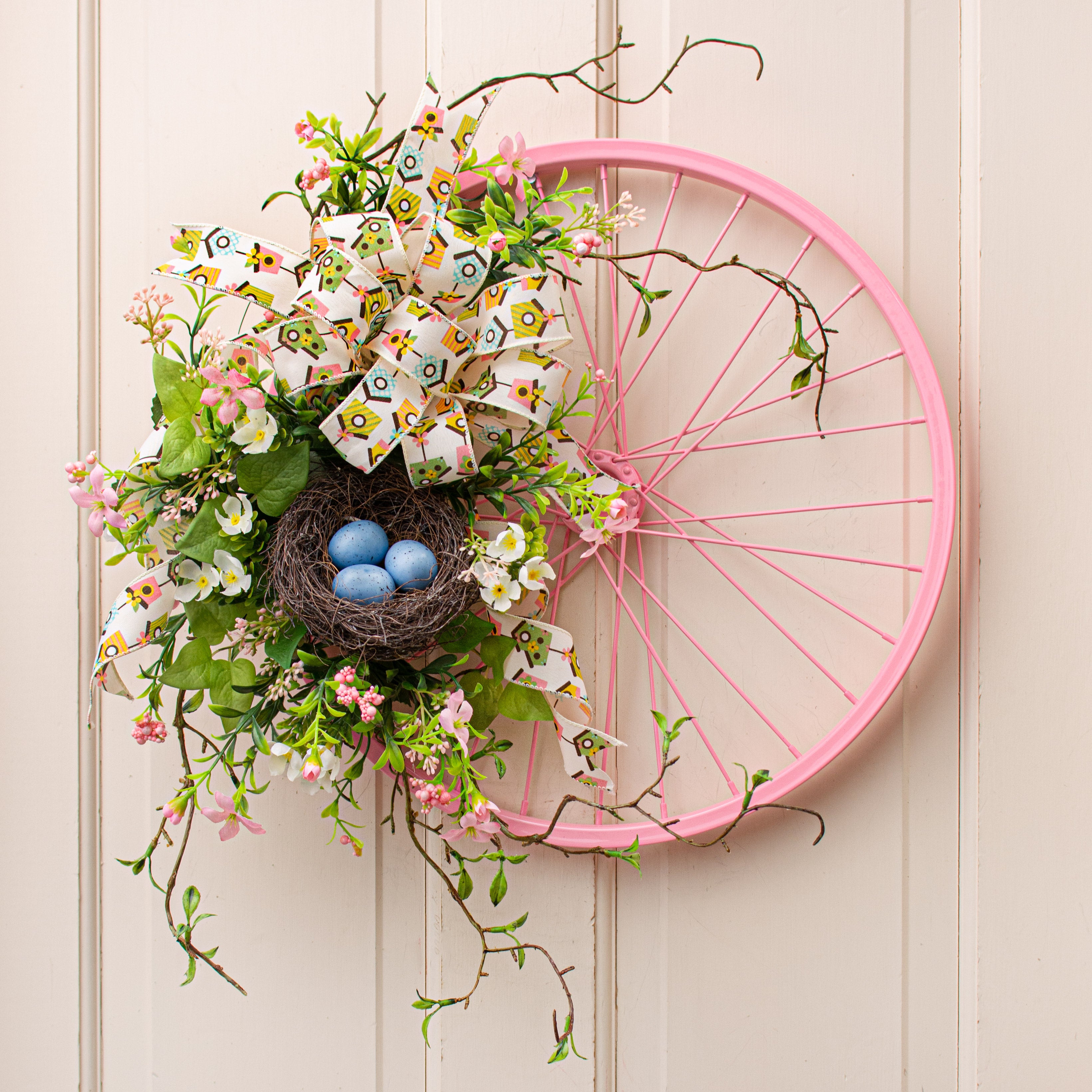 16" Decorative Bicycle Rim: Pink Lifestyle Photo