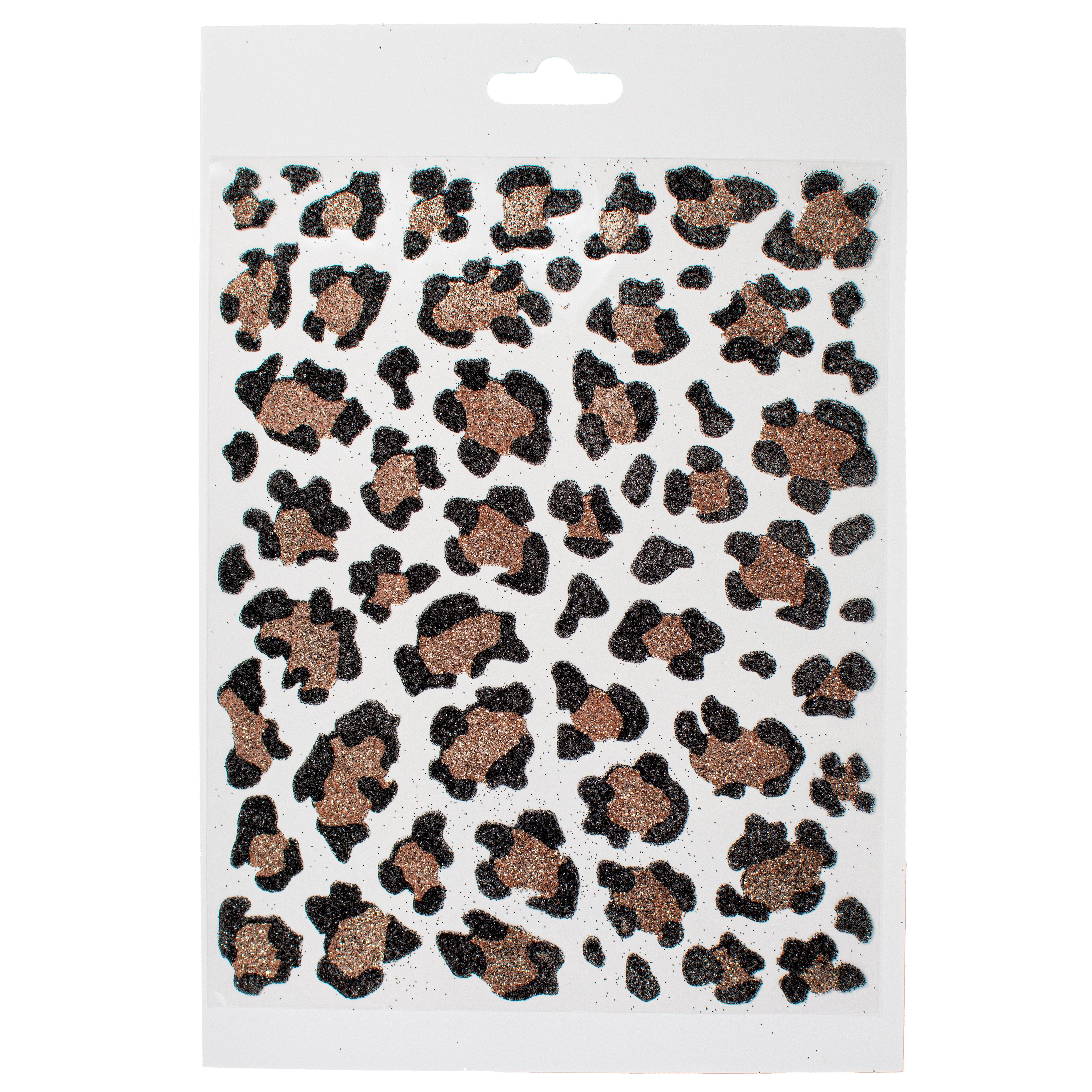 Decorative Glitter Animal Spots Sticker Sheet: Black & Tan Item Number: MD0737