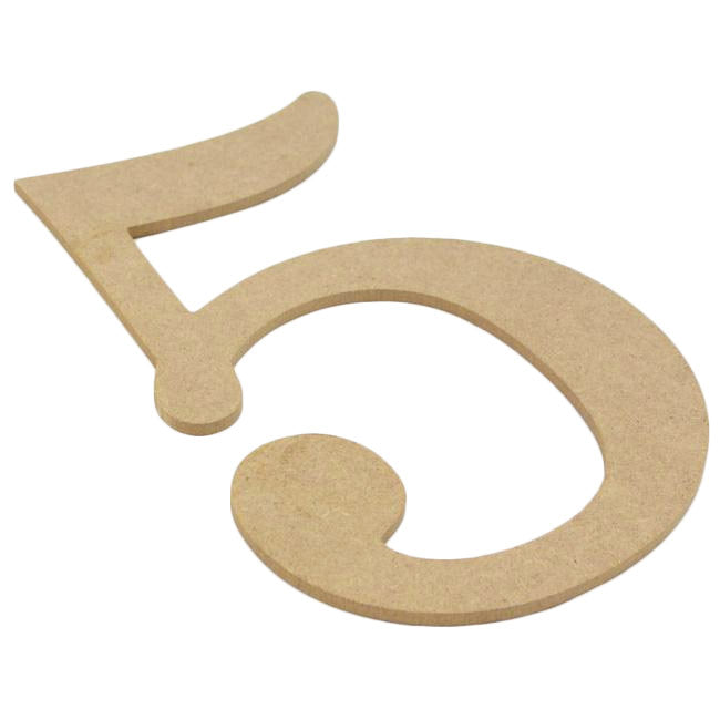 10" Decorative Wood Number: 5 Lifestyle Photo