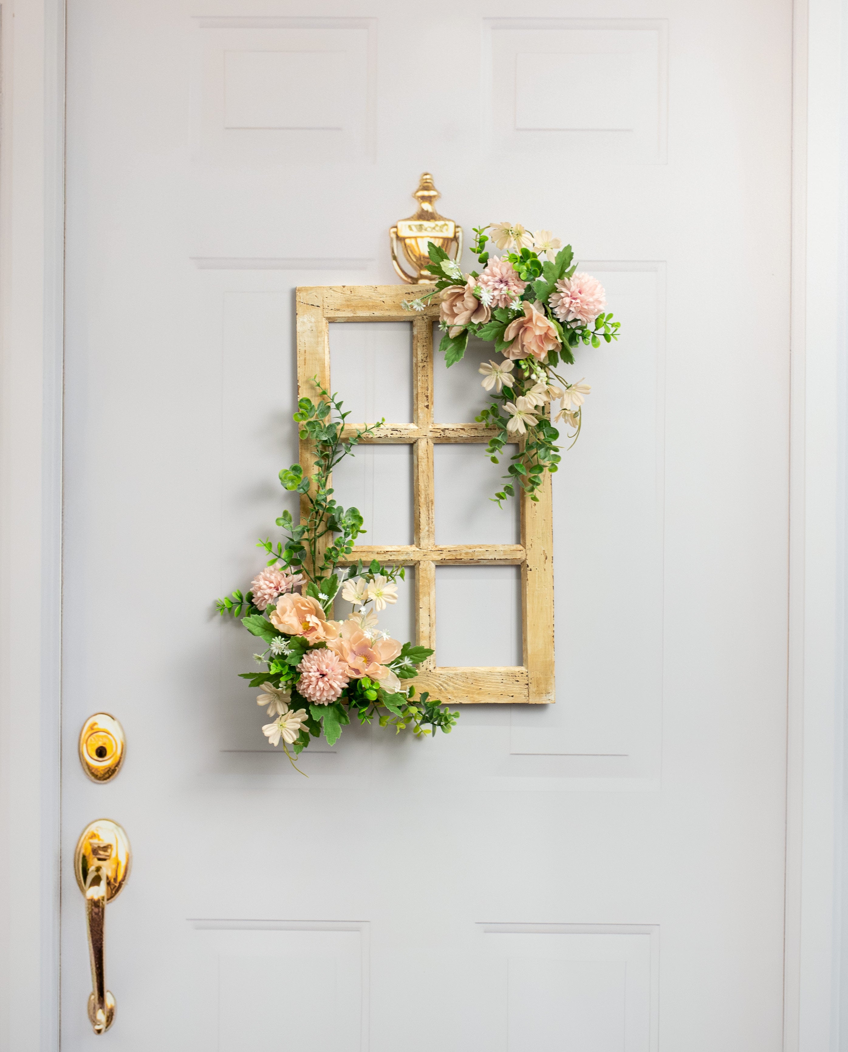20" Decorative Wood Window: Antique Grey Lifestyle Photo