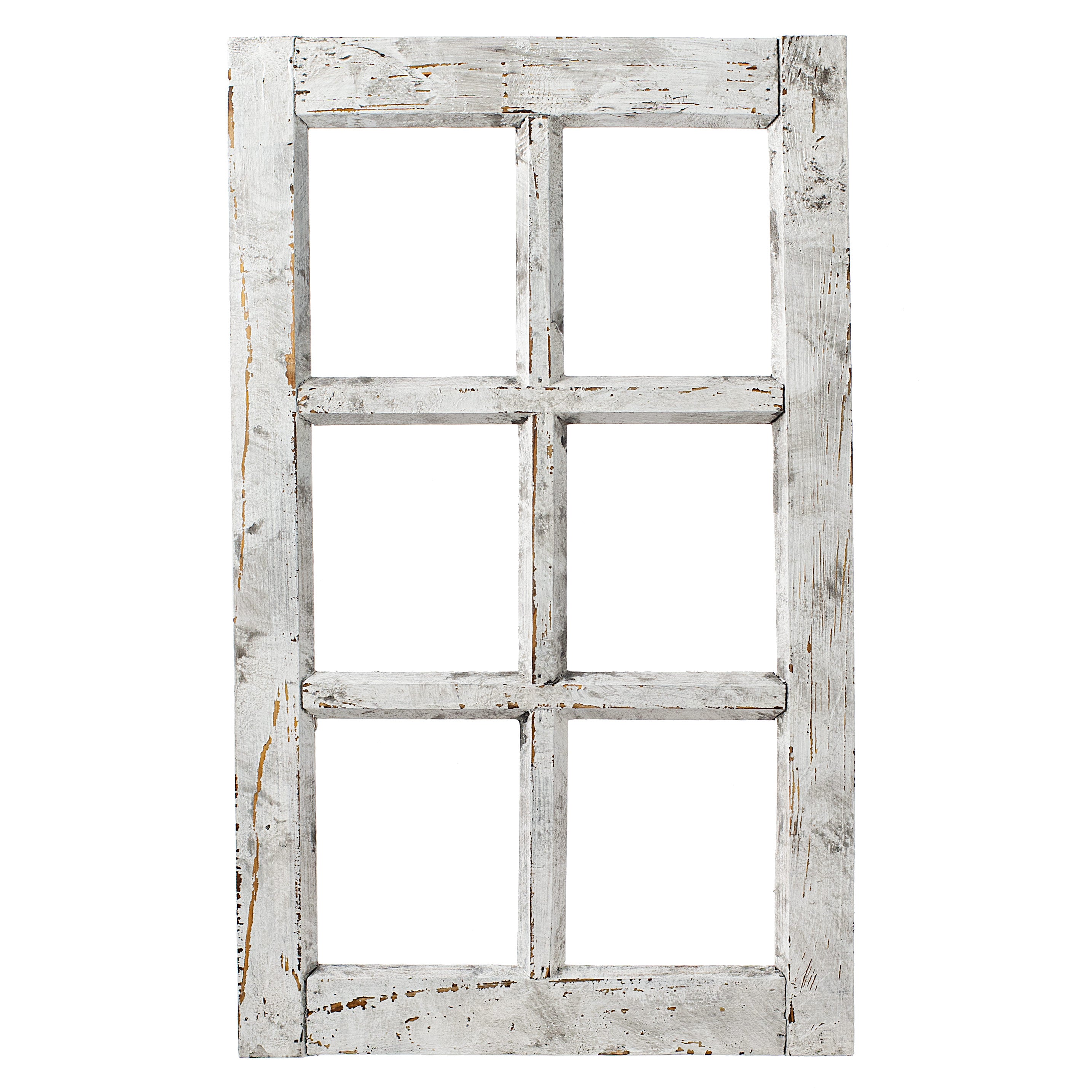20" Decorative Wood Window: Antique Grey Item Number: AP036310