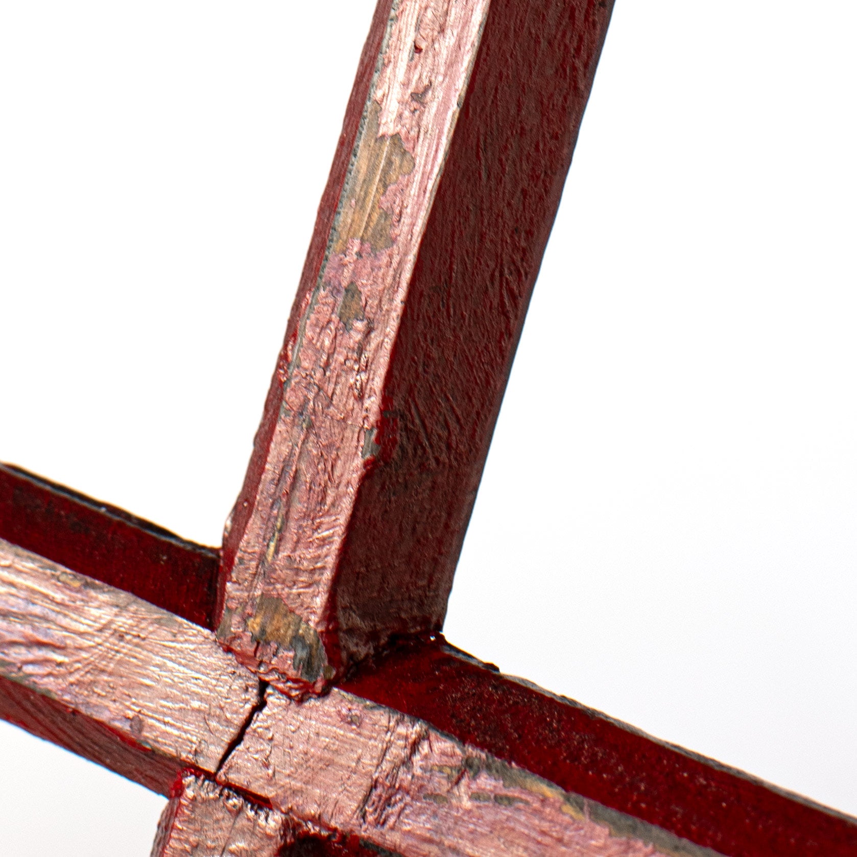 20" Decorative Wood Window: Antique Red detail photo 3
