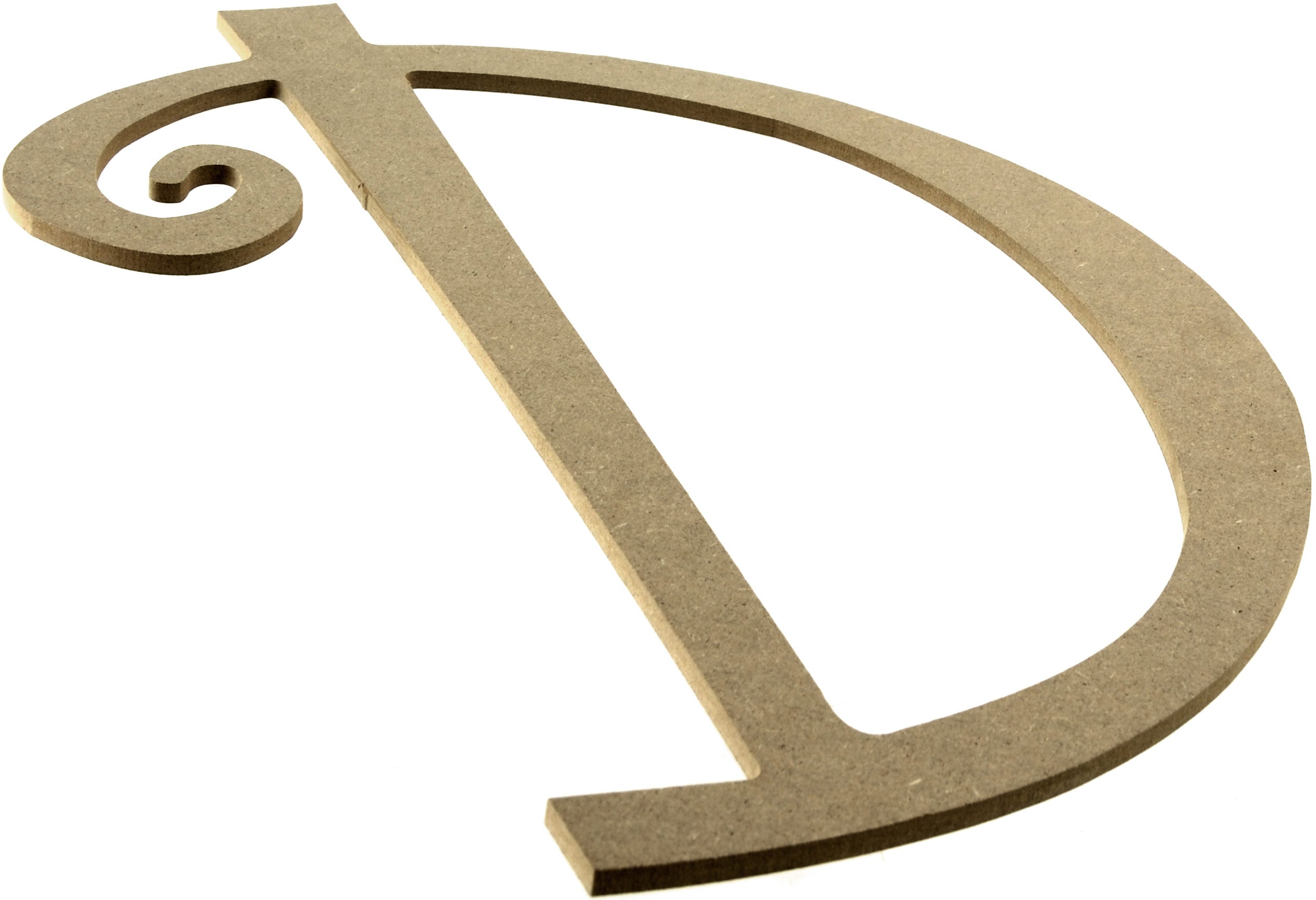 14" Decorative Wooden Curly Letter: D Lifestyle Photo