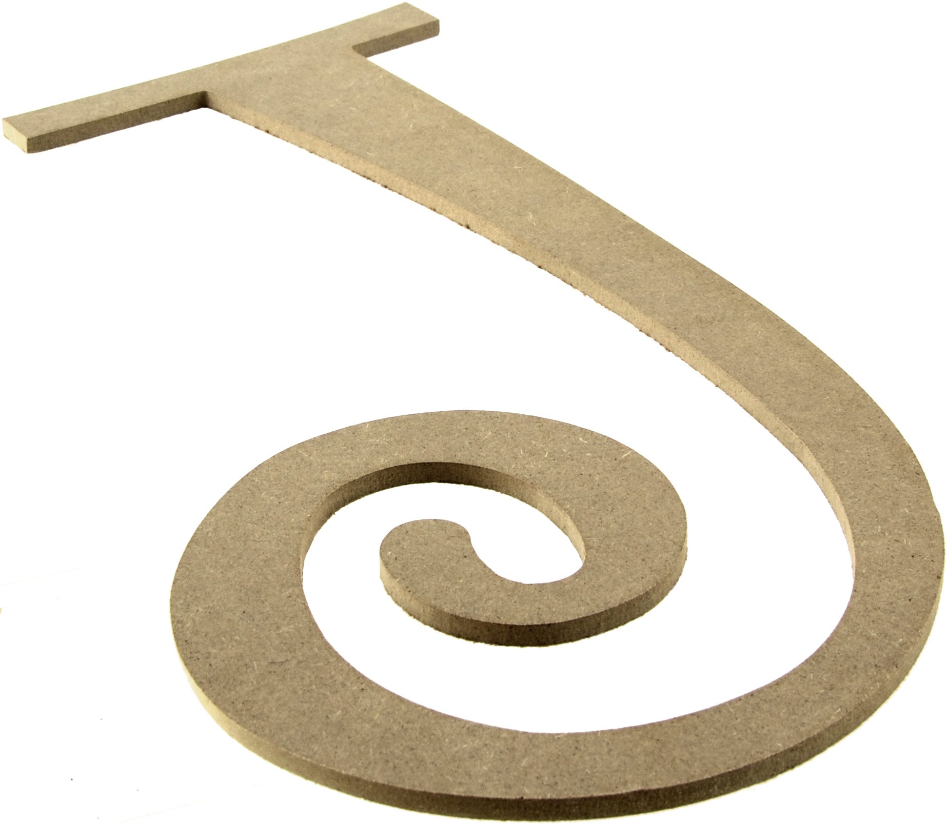 14" Decorative Wooden Curly Letter: J Lifestyle Photo
