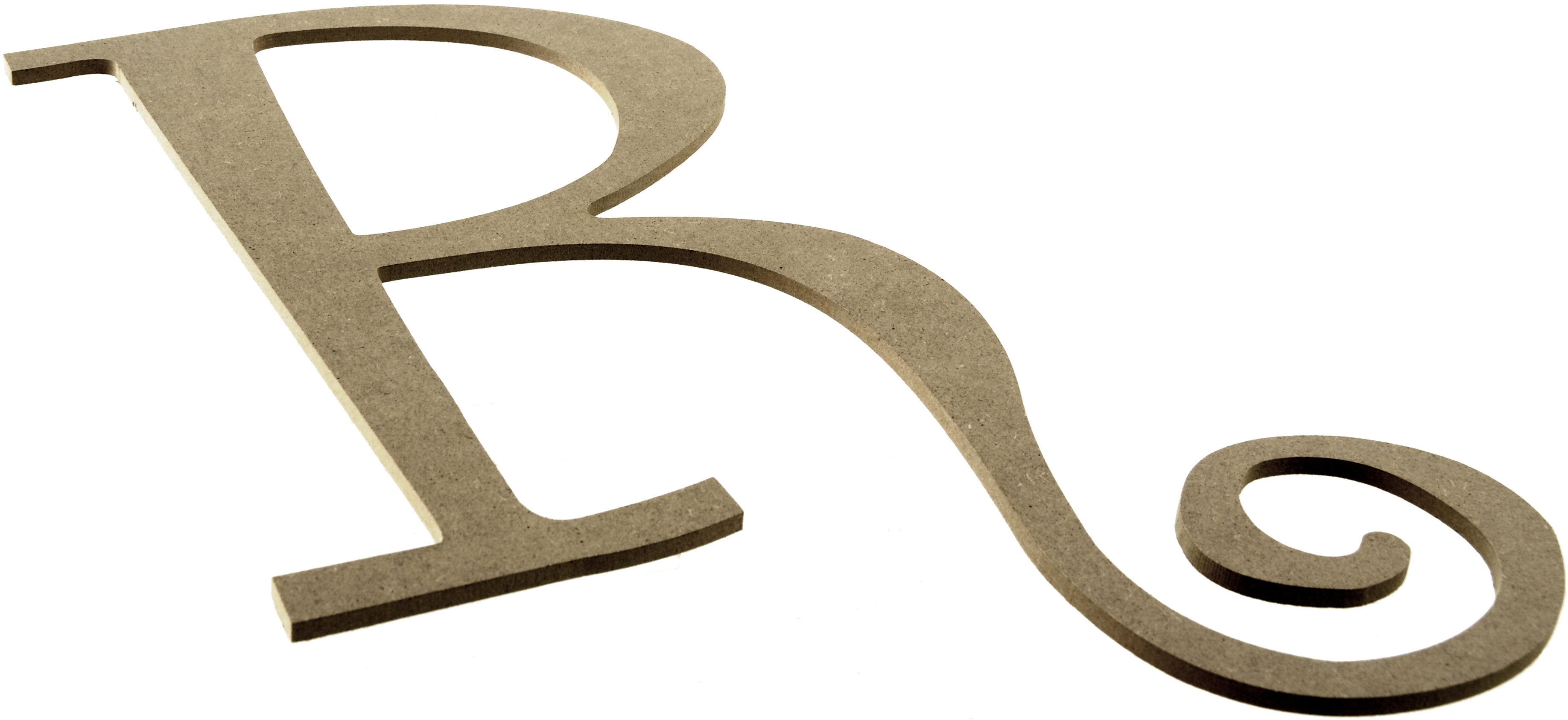 14" Decorative Wooden Curly Letter: R Lifestyle Photo