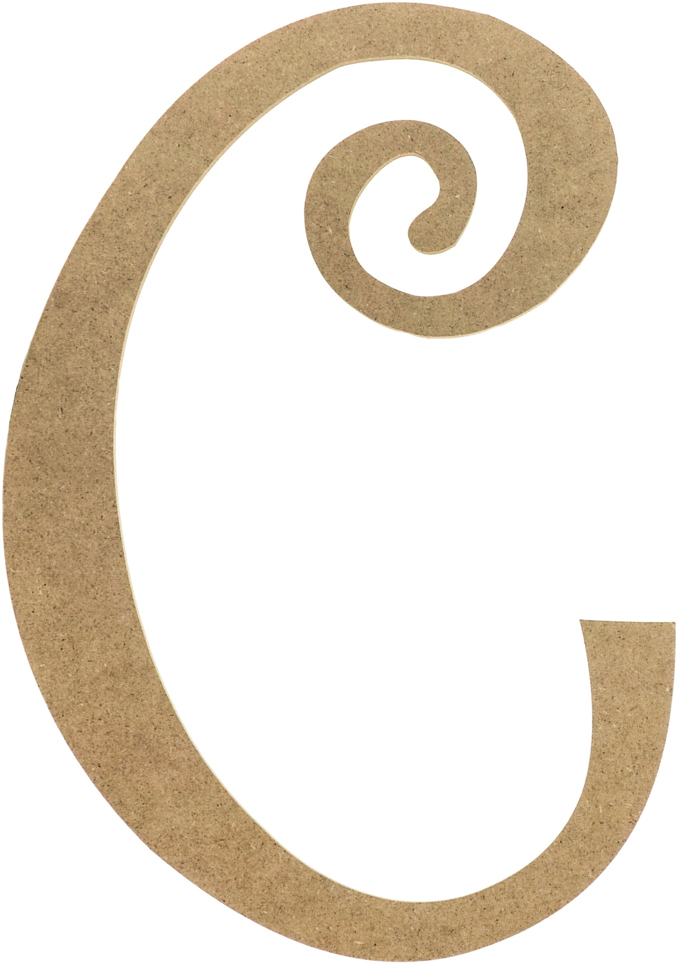 14" Decorative Wooden Curly Letter: C Item Number: AB2147