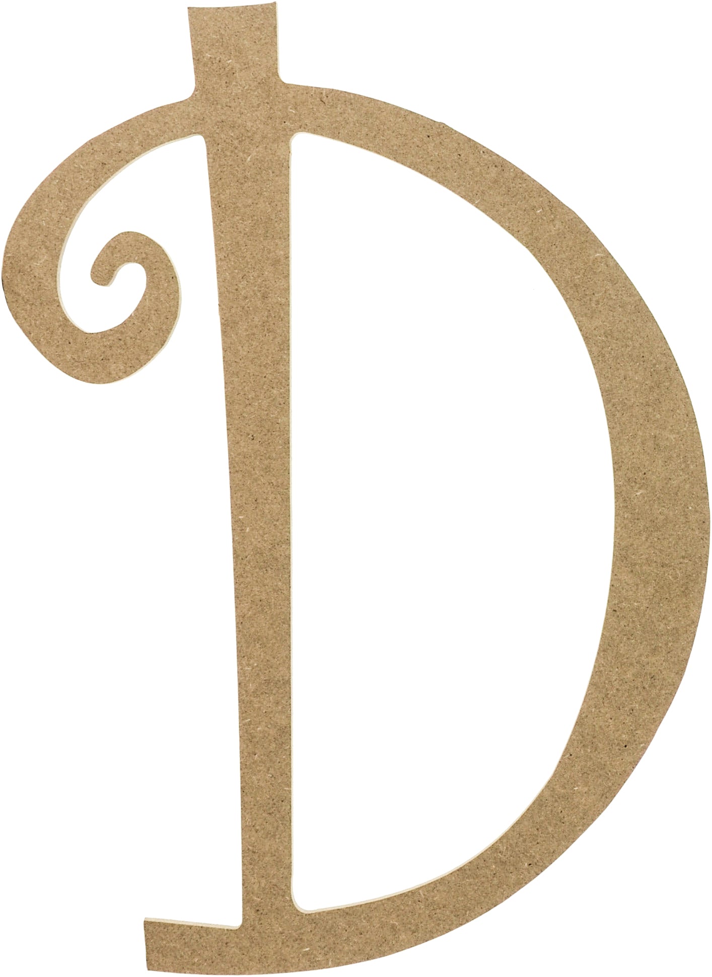 14" Decorative Wooden Curly Letter: D Item Number: AB2148