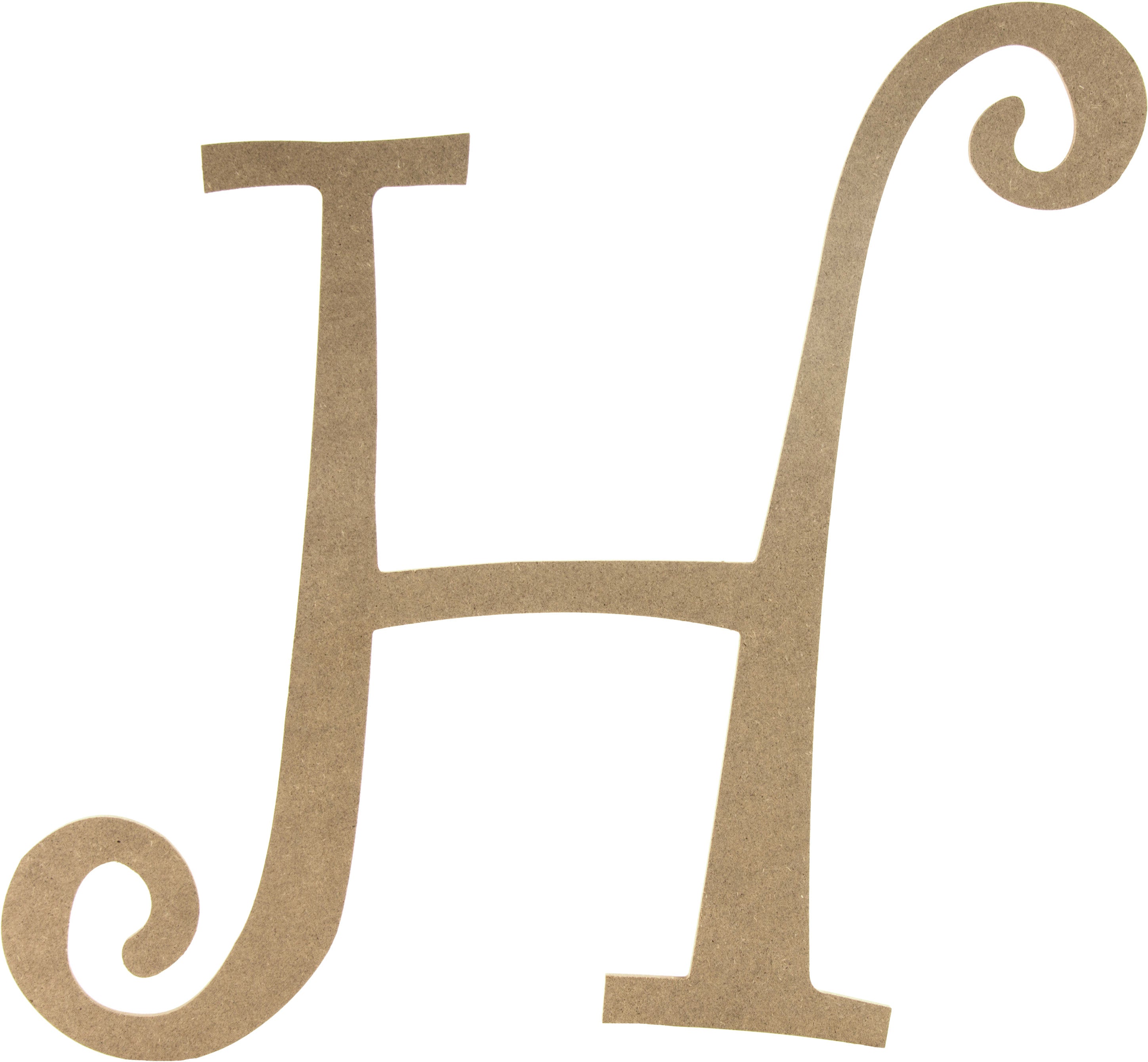 14" Decorative Wooden Curly Letter: H Item Number: AB2152