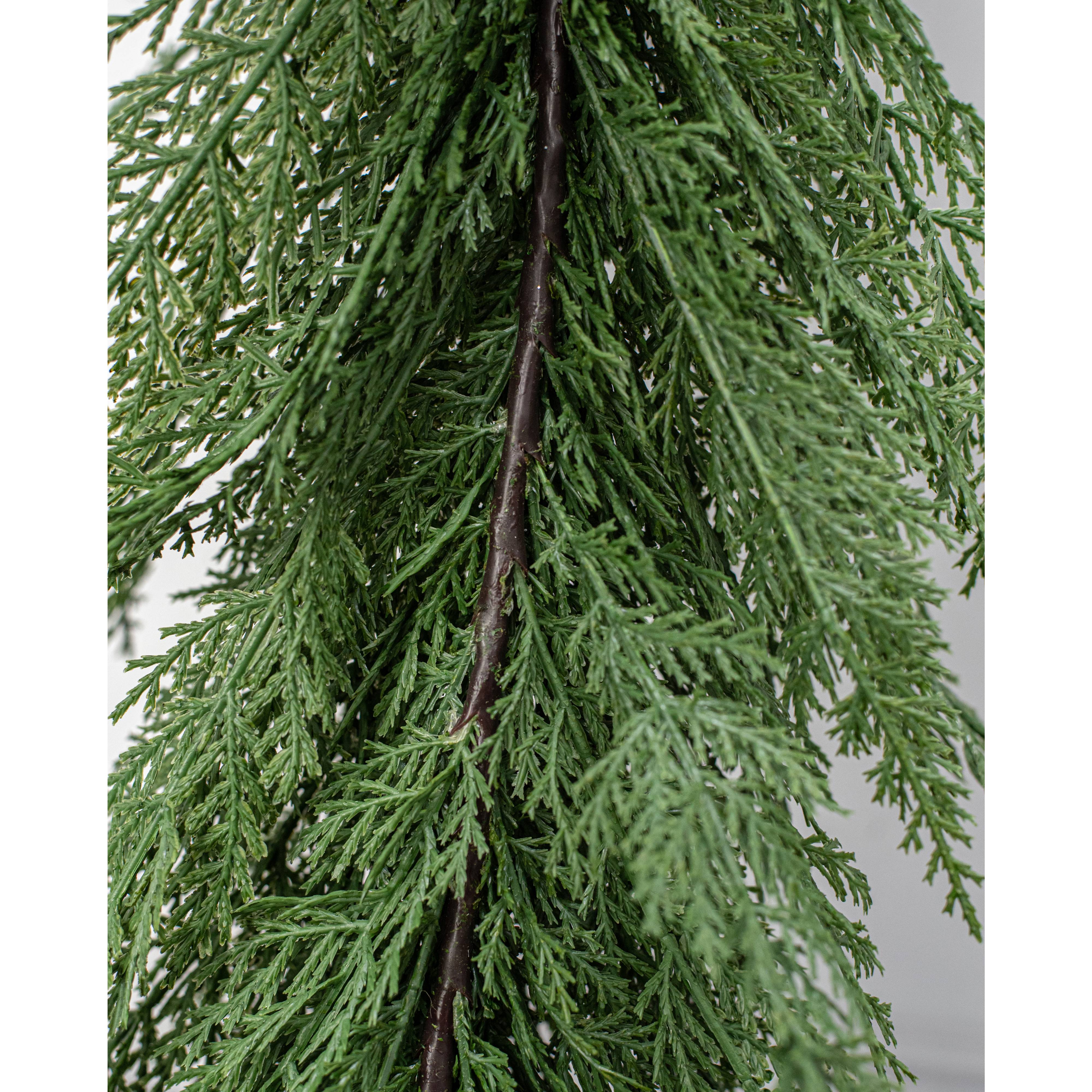 6' Deluxe Faux Cedar Arborvitae Garland detail photo 7
