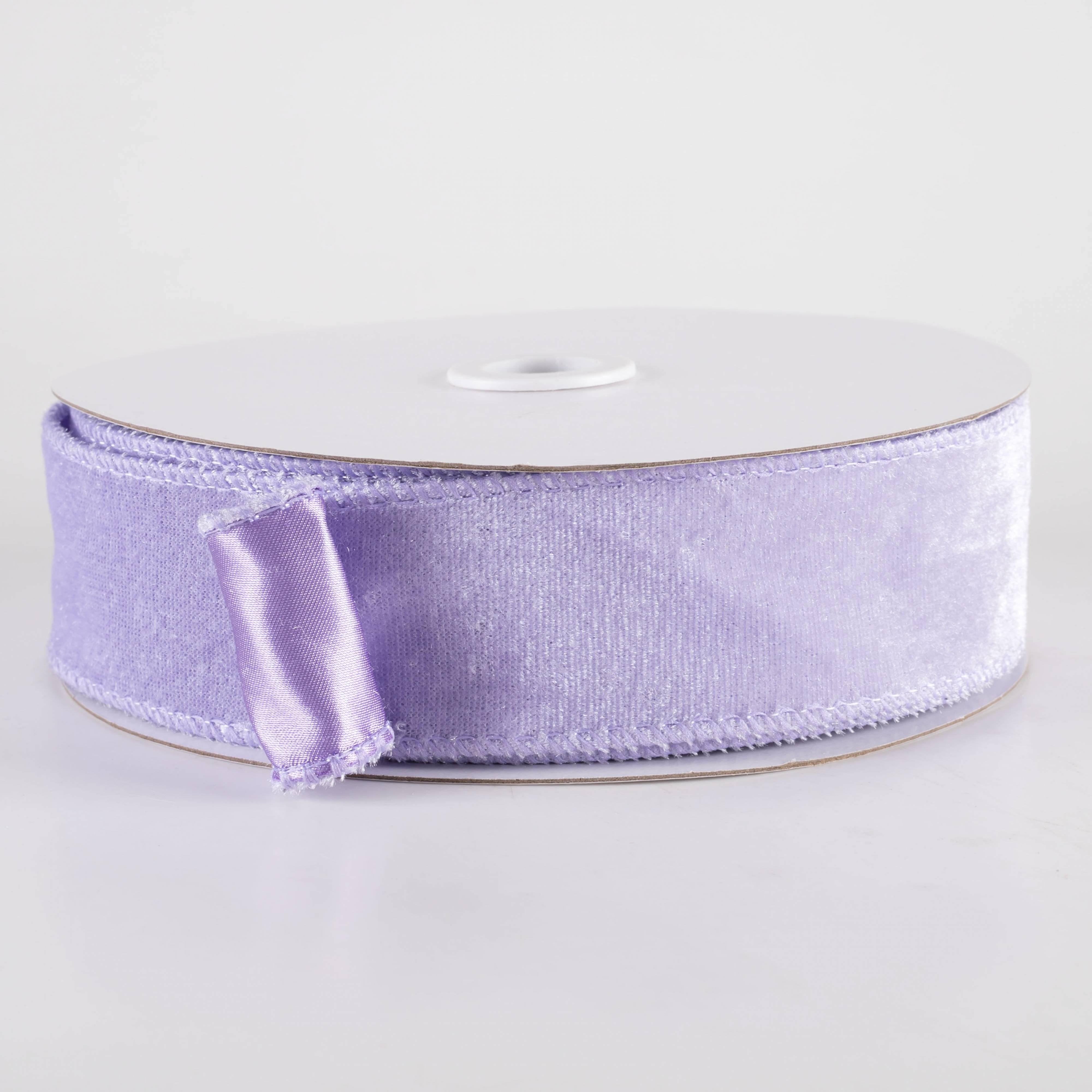 1.5" Deluxe Velvet Satin Backing Ribbon: Lavender Purple (10 Yards) Item Number: RGE165813