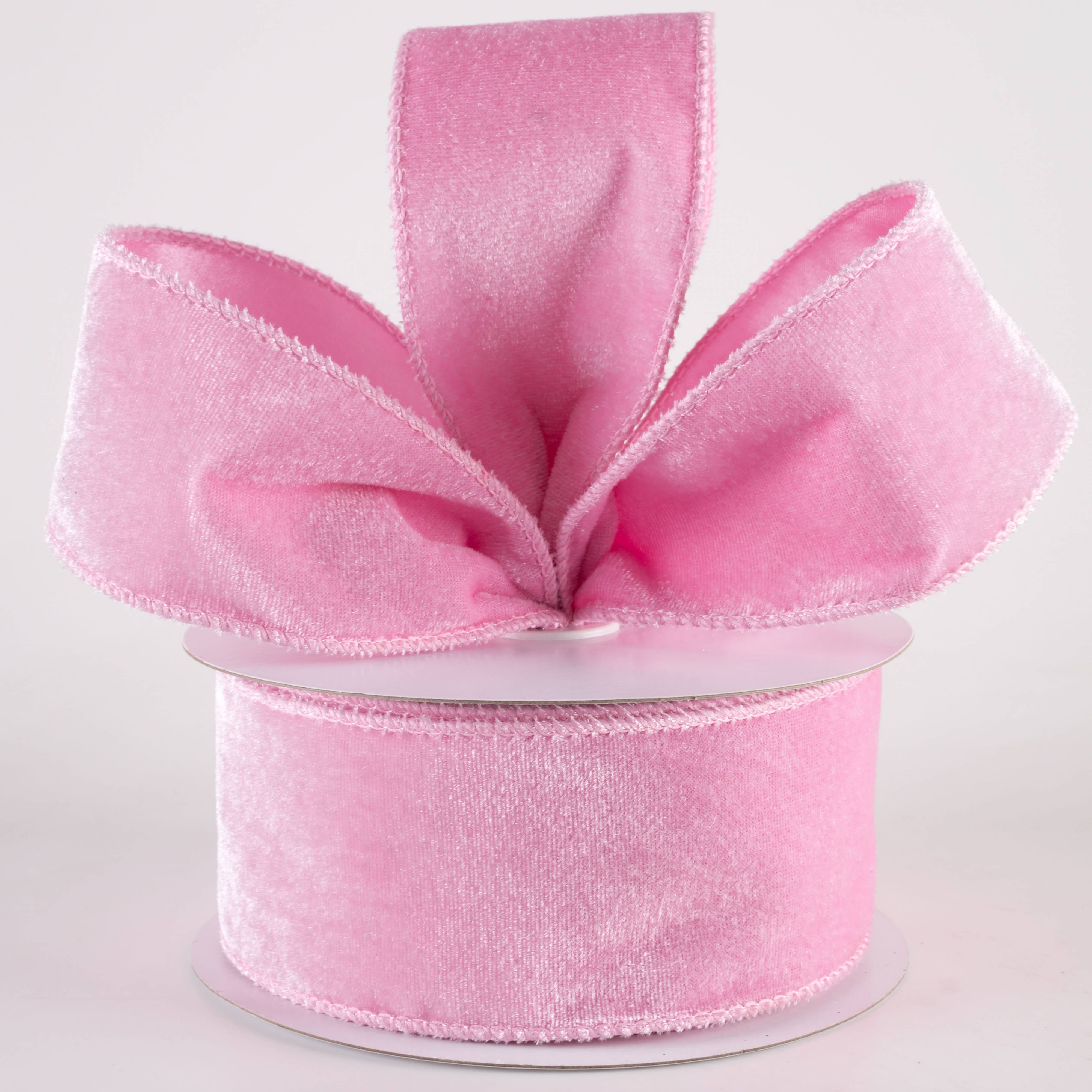 2.5" Deluxe Velvet Satin Backing Ribbon: Light Pink (10 Yards) Lifestyle Photo