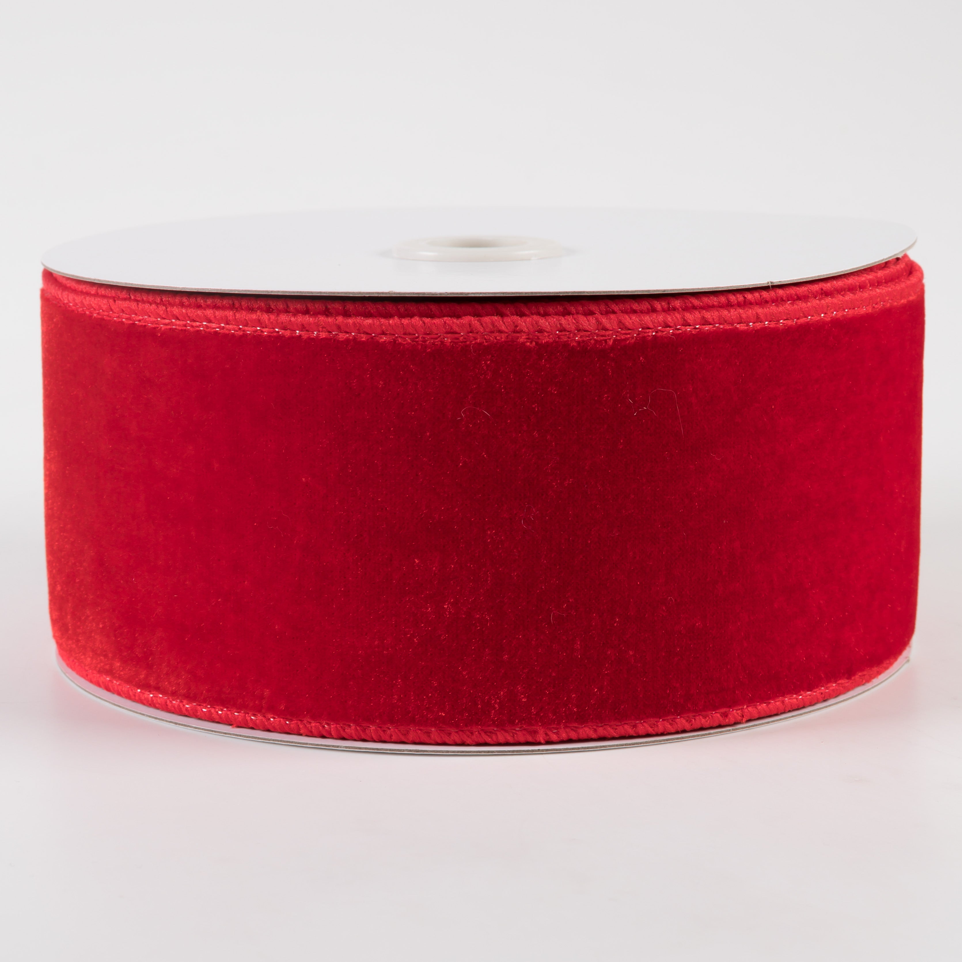 2.5" Deluxe Velvet Satin Backing Ribbon: Red (10 Yards)