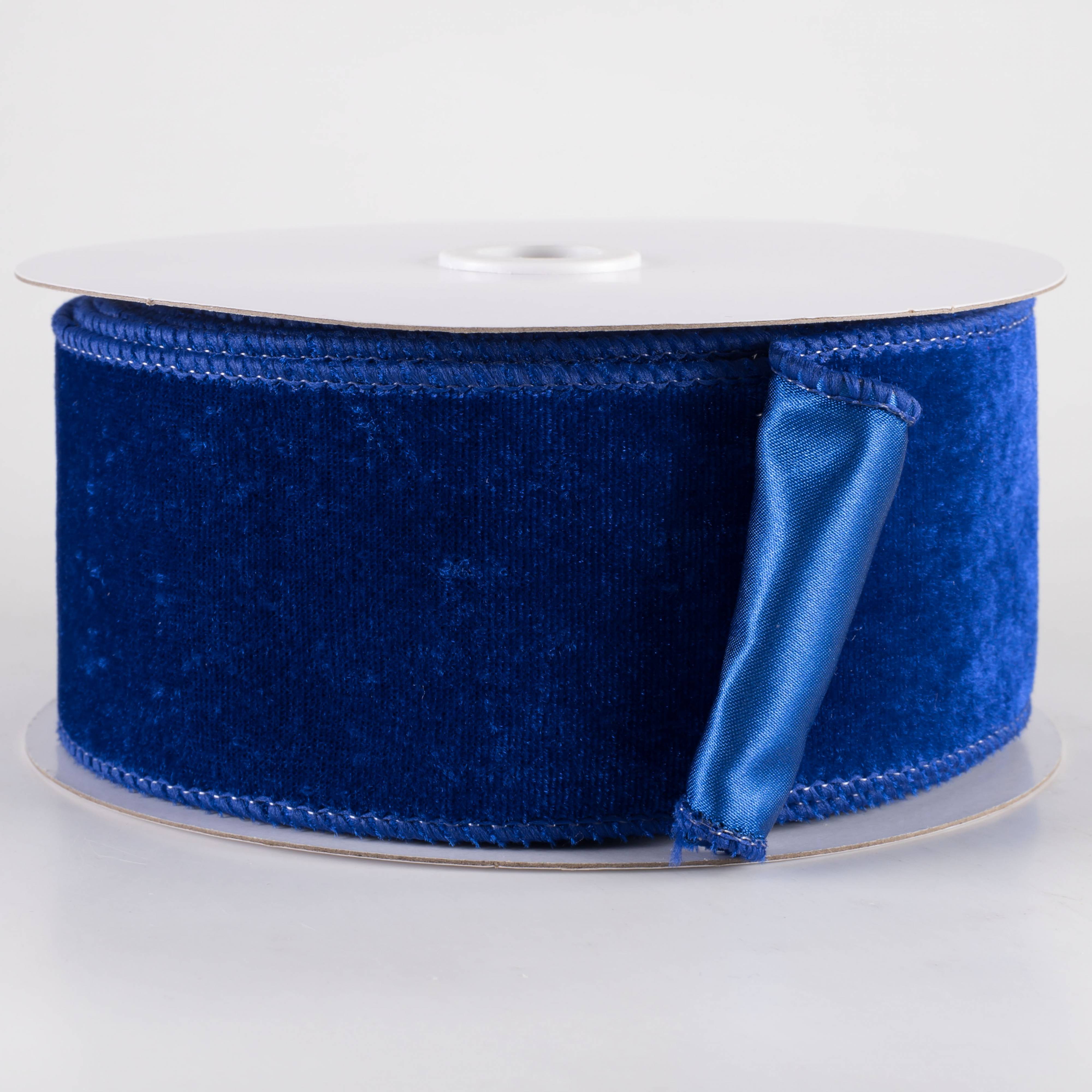 2.5" Deluxe Velvet Satin Backing Ribbon: Royal Blue (10 Yards) Item Number: RGE165925