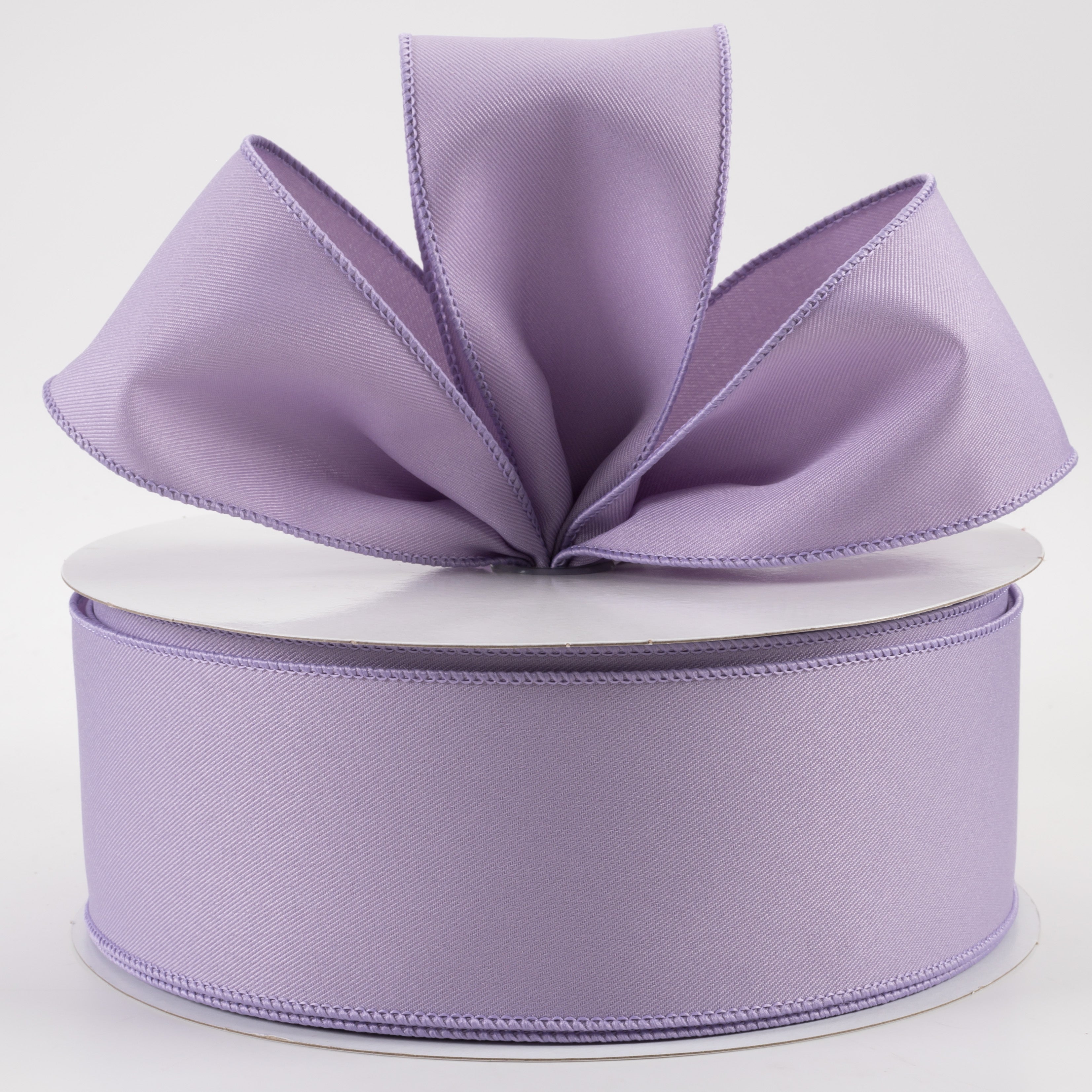2.5" Diagonal Weave Fabric Ribbon: Lavender (50 Yards) Lifestyle Photo