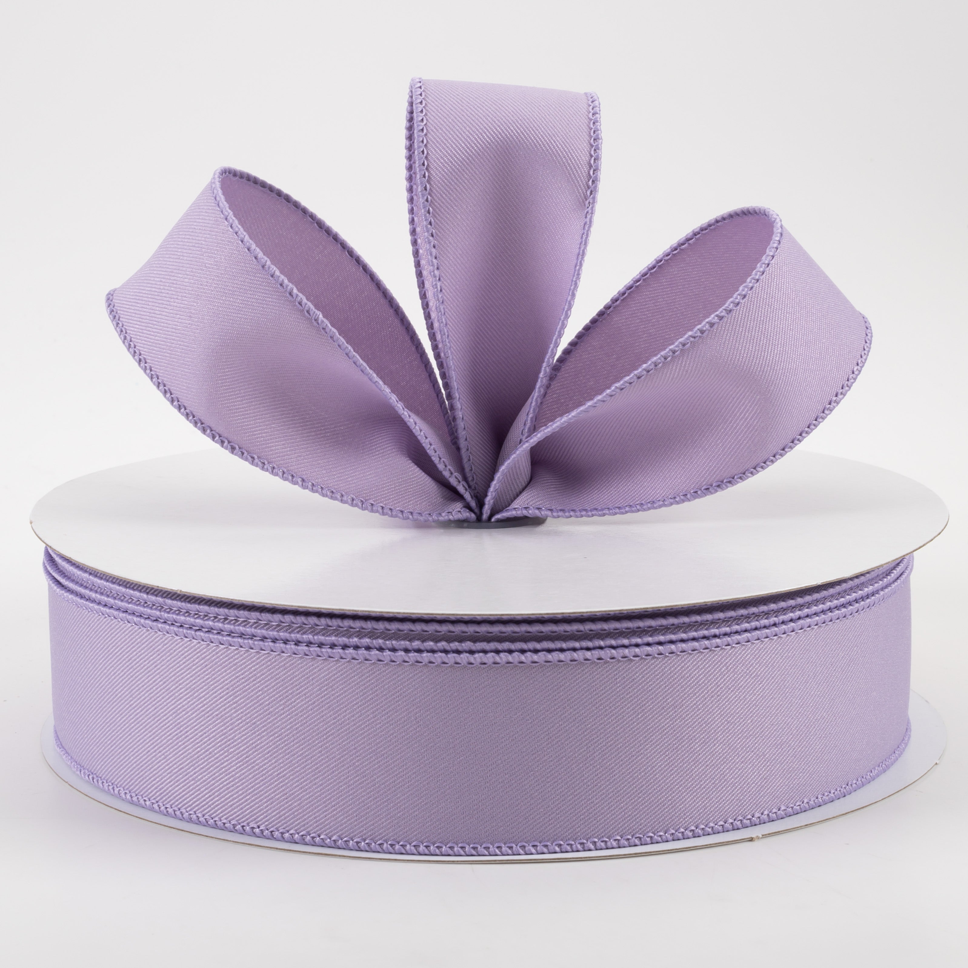 1.5" Diagonal Weave Fabric Ribbon: Lavender (50 Yards) Lifestyle Photo