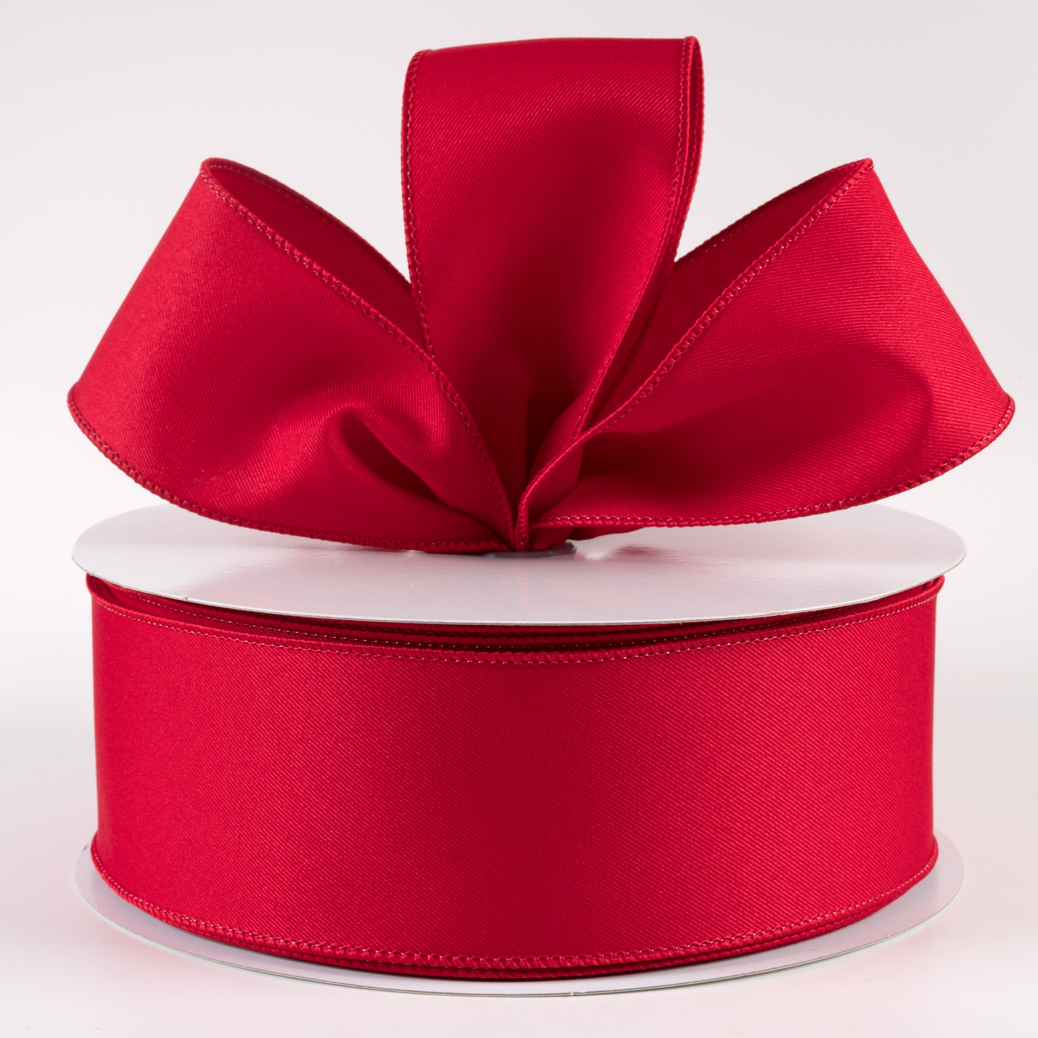 2.5" Diagonal Weave Fabric Ribbon: Red (50 Yards) Lifestyle Photo