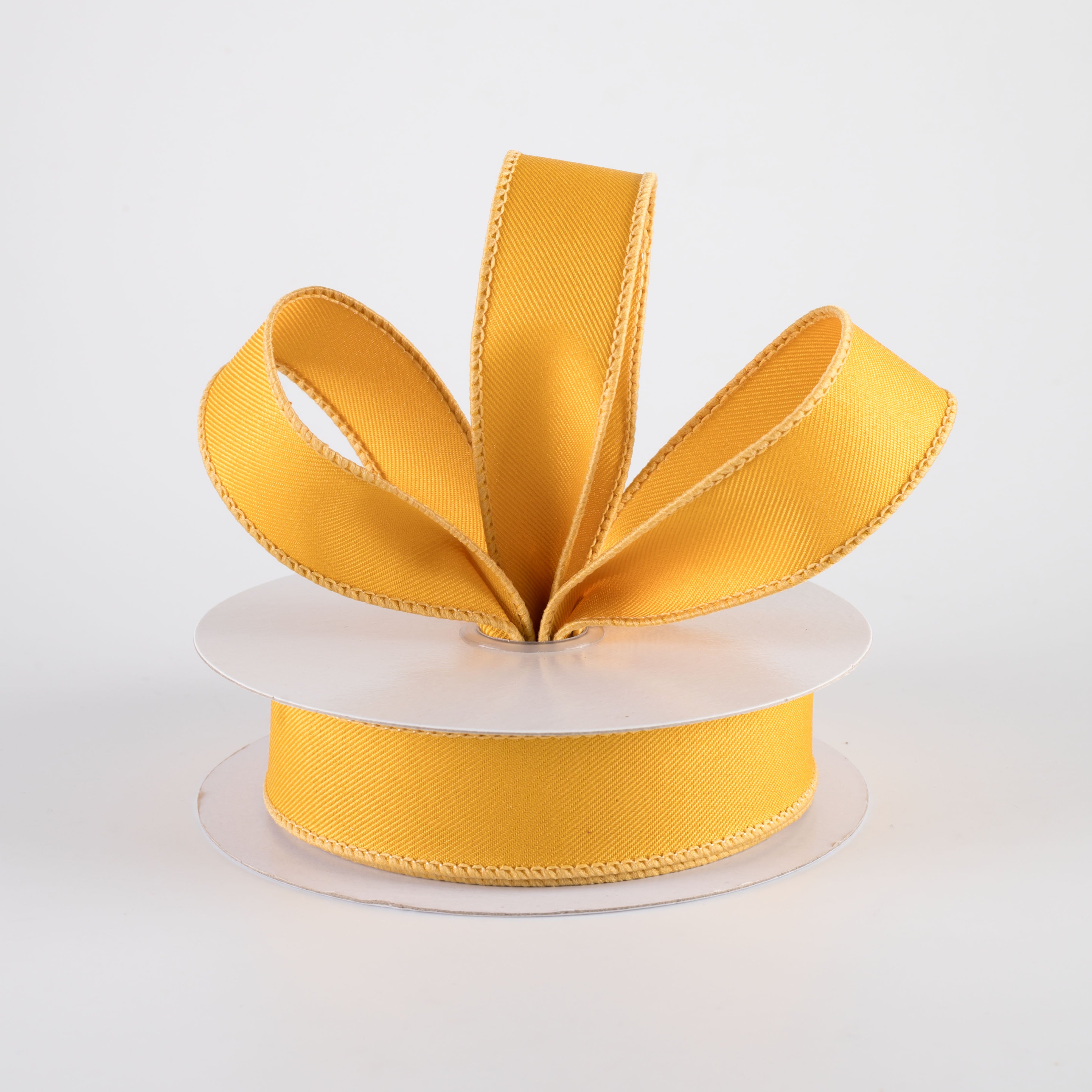 7/8" Diagonal Weave Ribbon: Dark Yellow (10 Yards) Lifestyle Photo