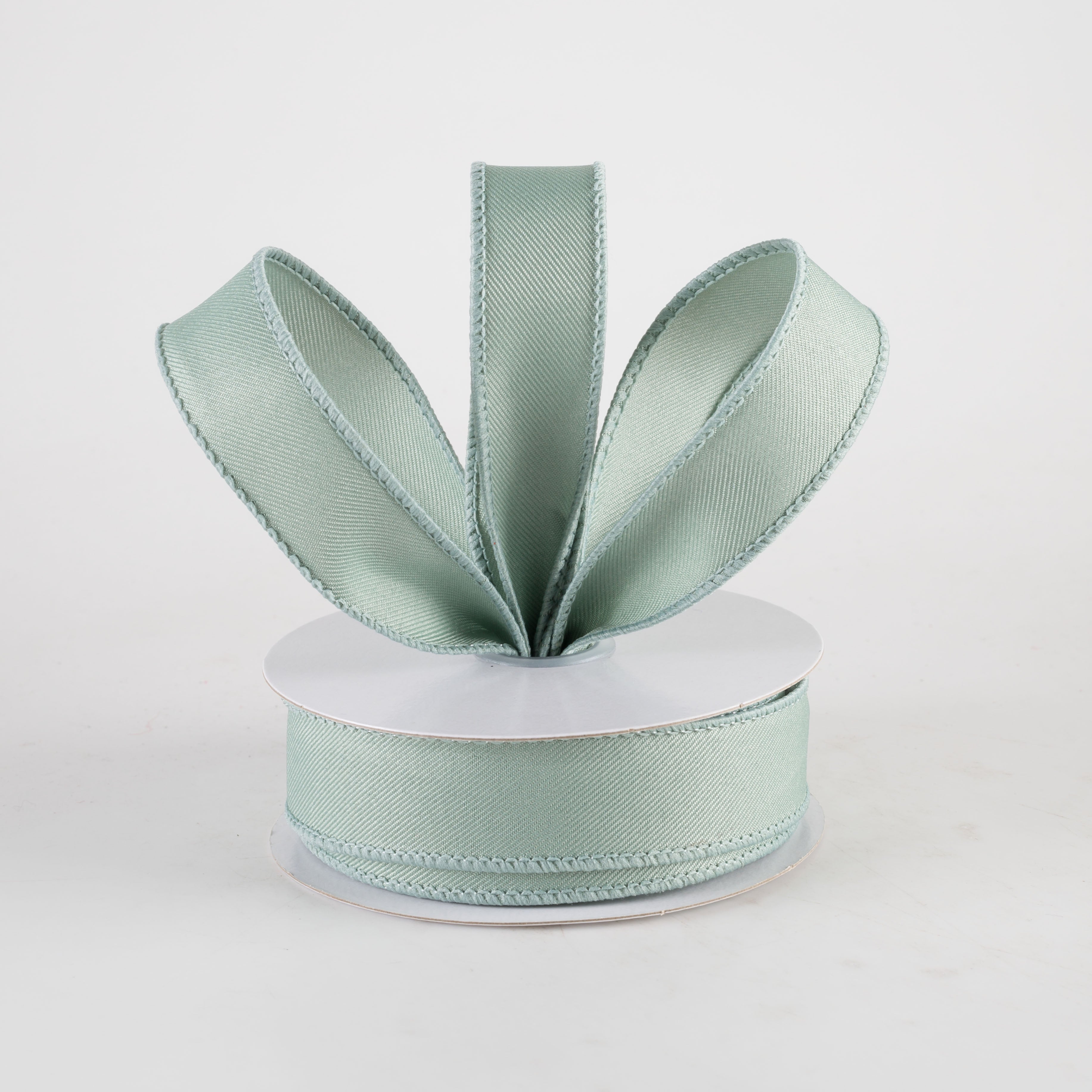 7/8" Diagonal Weave Ribbon: Sage Green (10 Yards) Lifestyle Photo