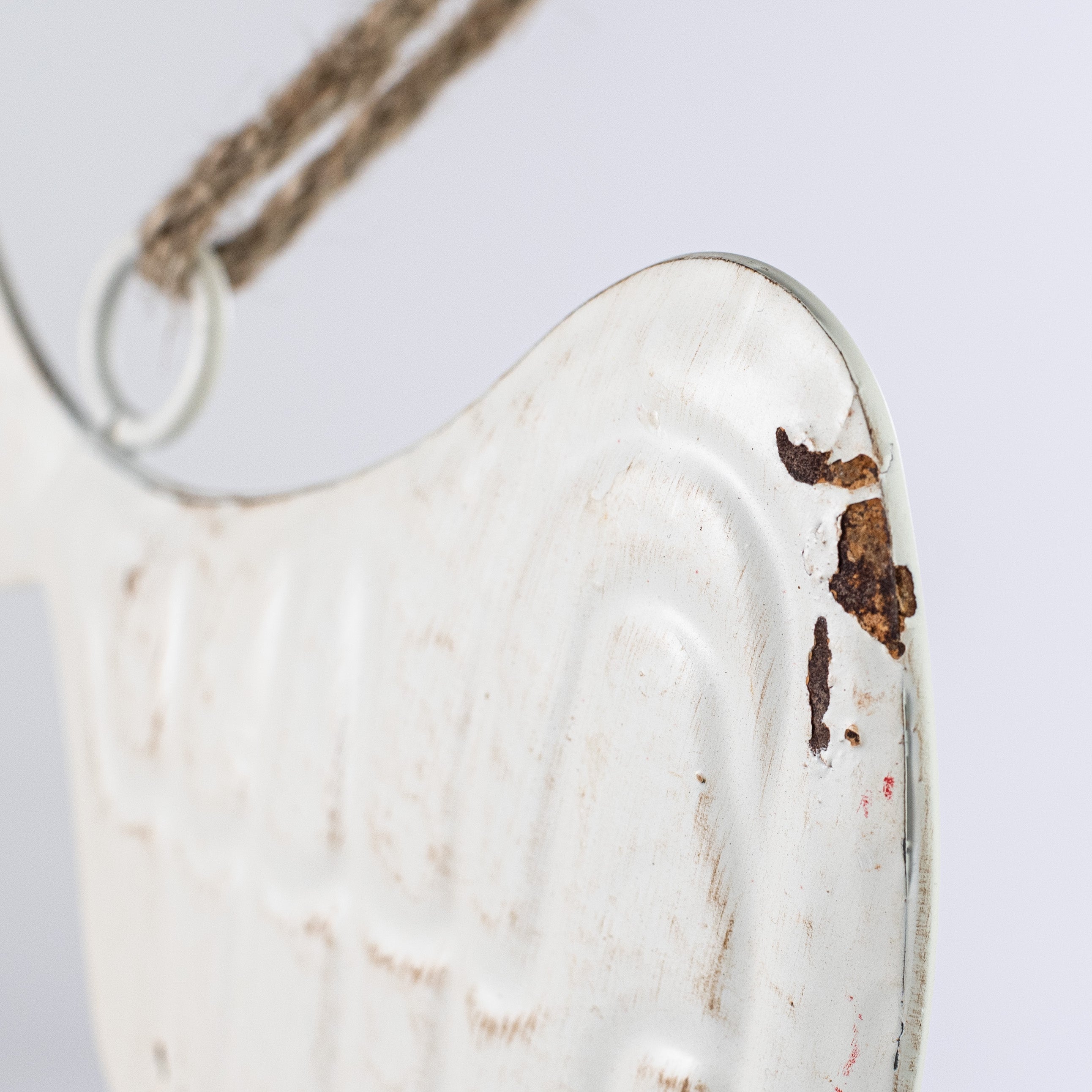 13" Distressed Metal Angel Wings Ornament detail photo 3