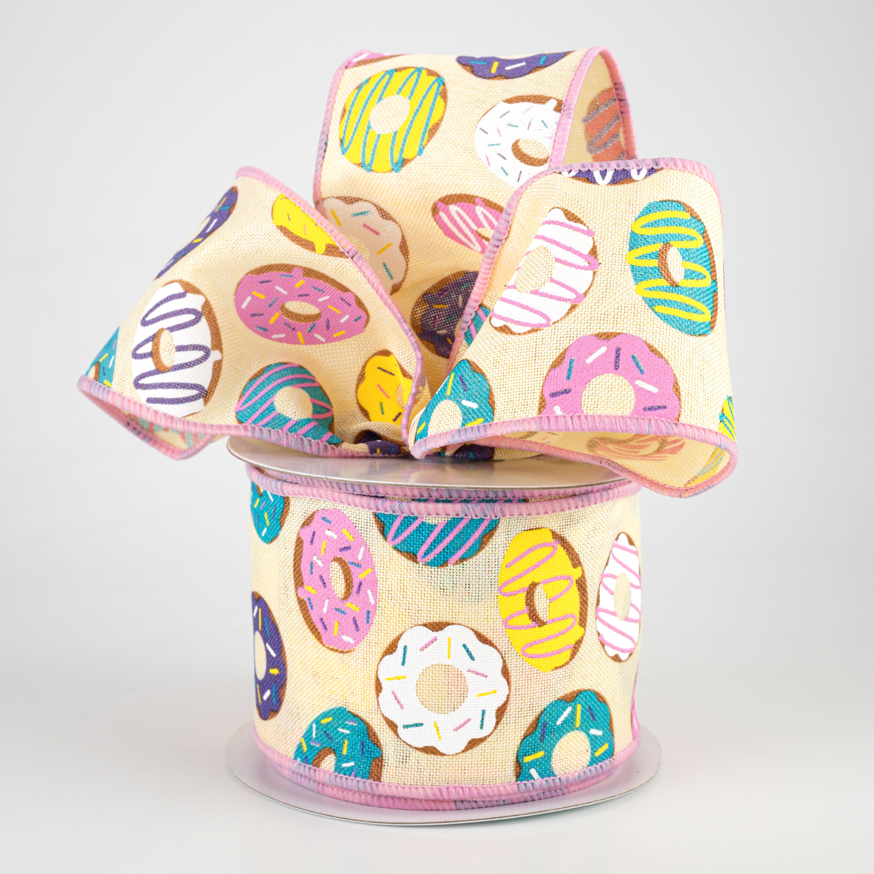 2.5" Donut Ribbon: Yellow Cream (10 Yards) Lifestyle Photo