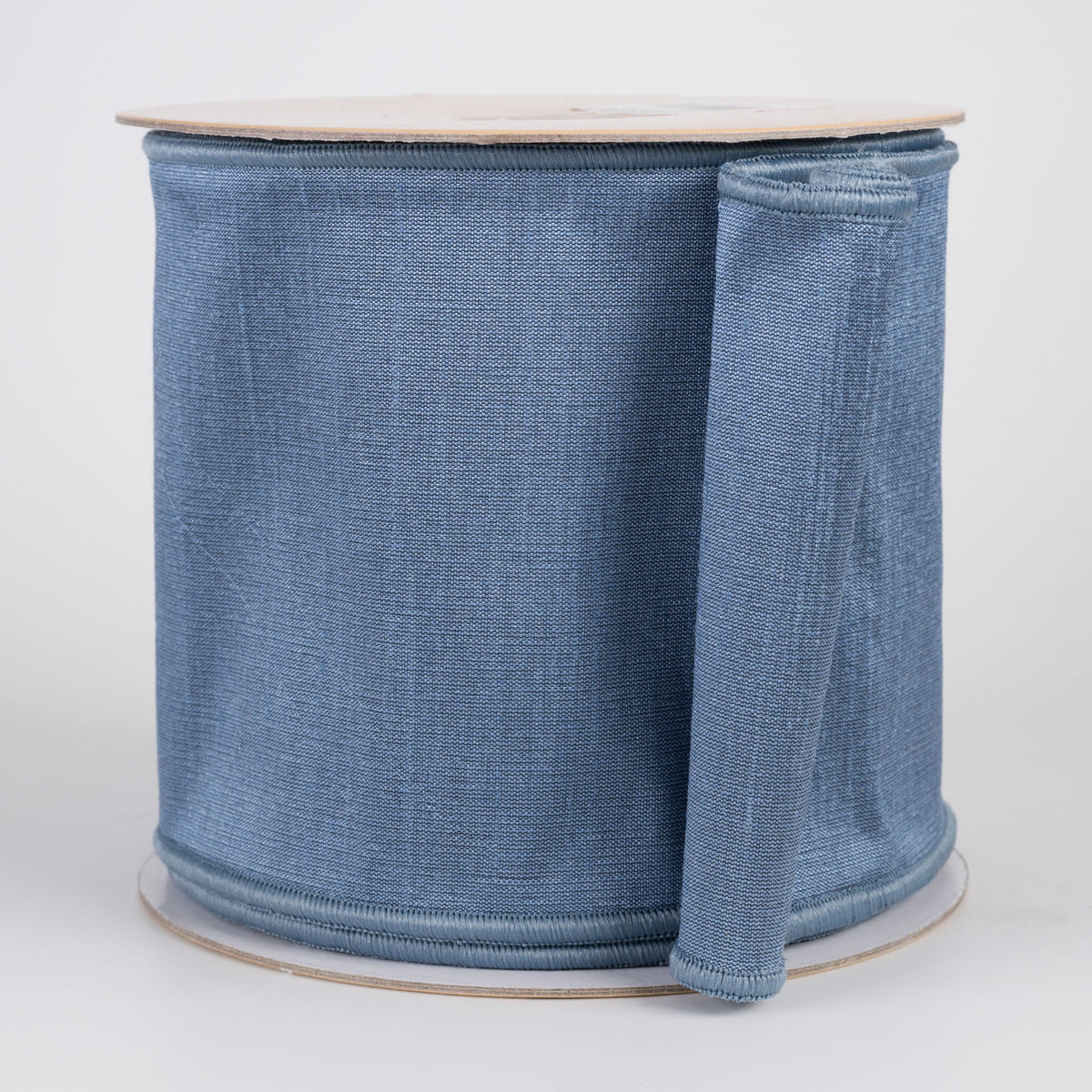 4" Double Sided Fused Dupioni Ribbon: Smoke Blue (10 Yards) Item Number: LX4035A7