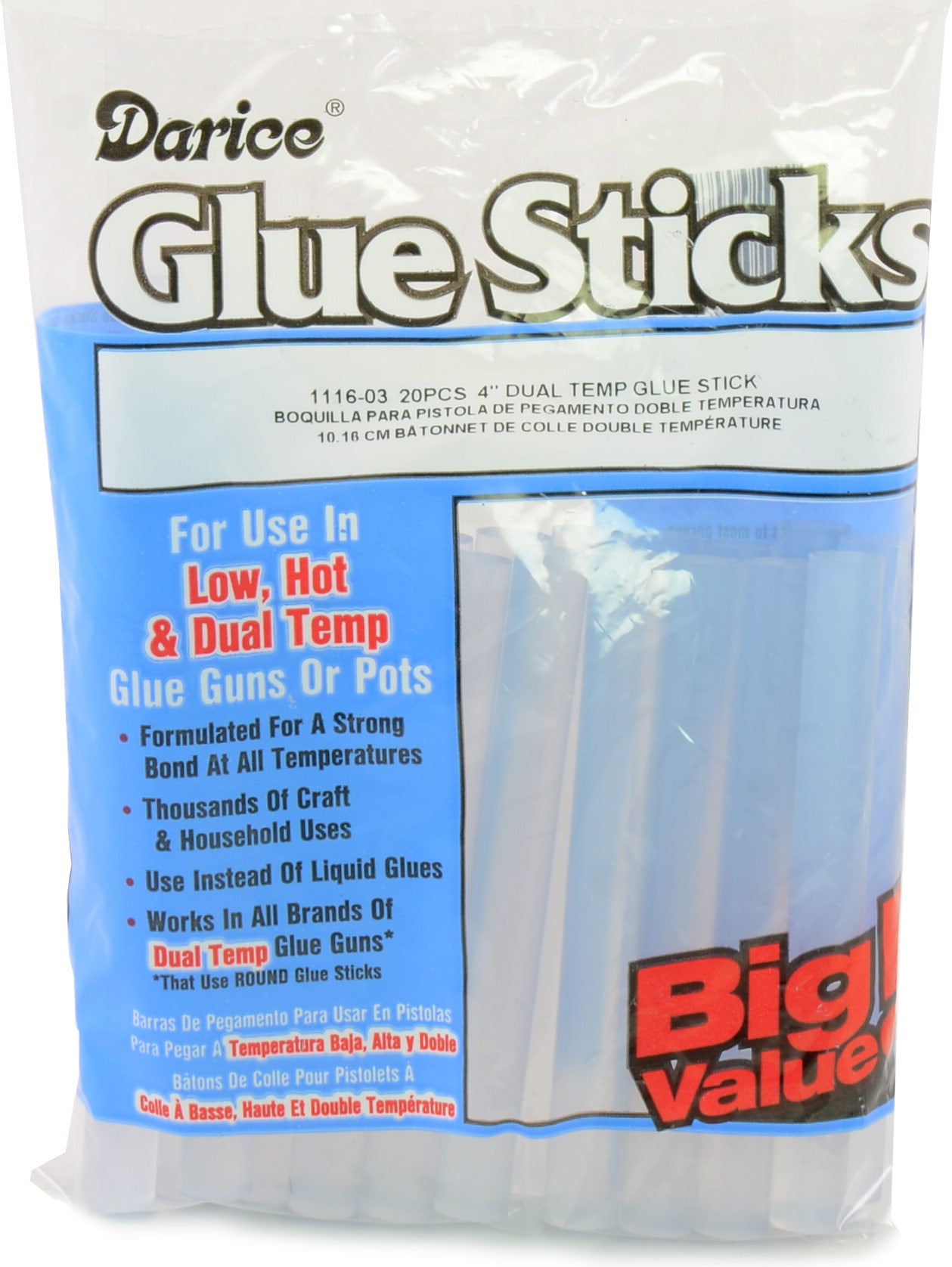 7/16" Dual Temperature Glue Sticks (20) Item Number: 1116-03