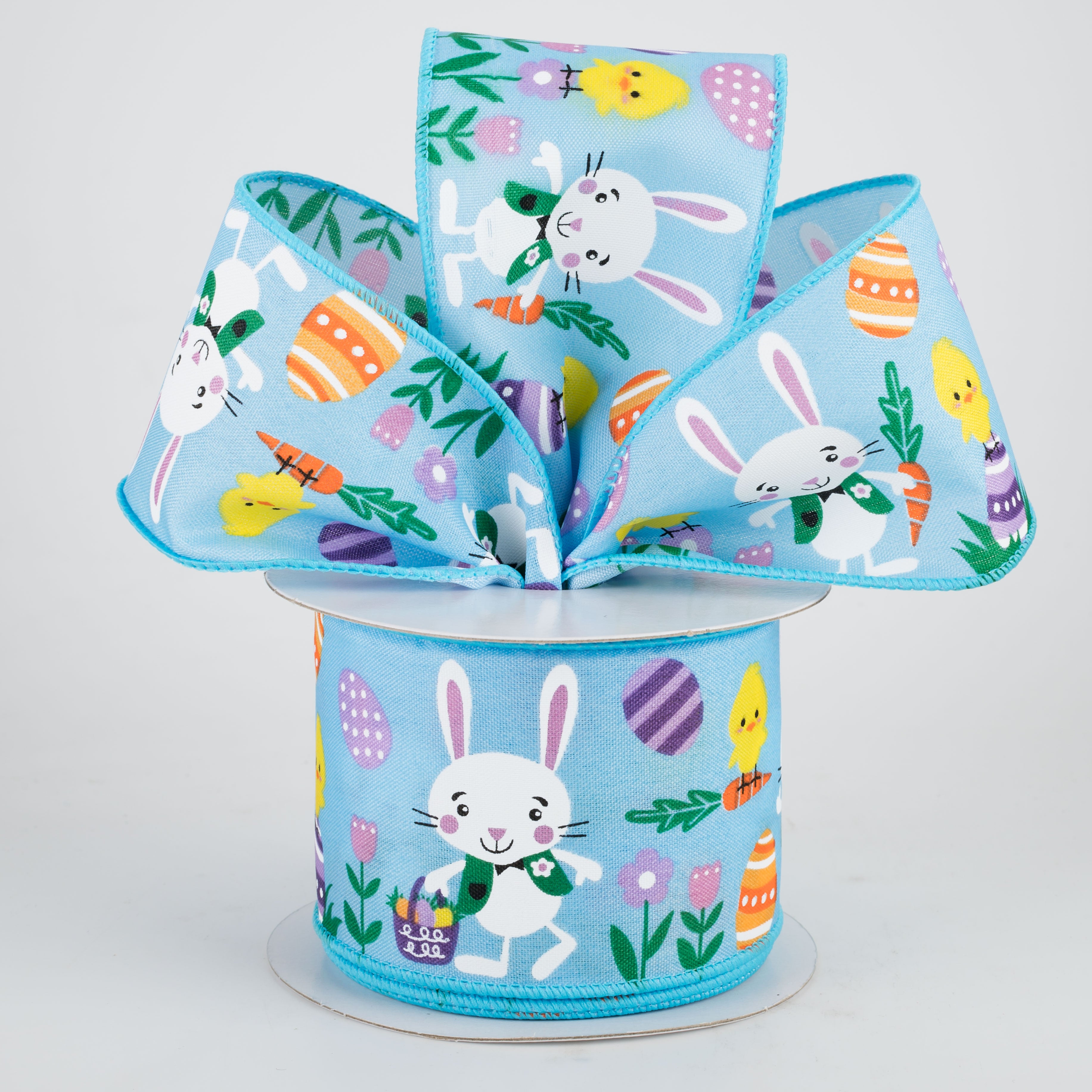 2.5" Easter Bunny Fun Ribbon: Blue (10 Yards) Lifestyle Photo