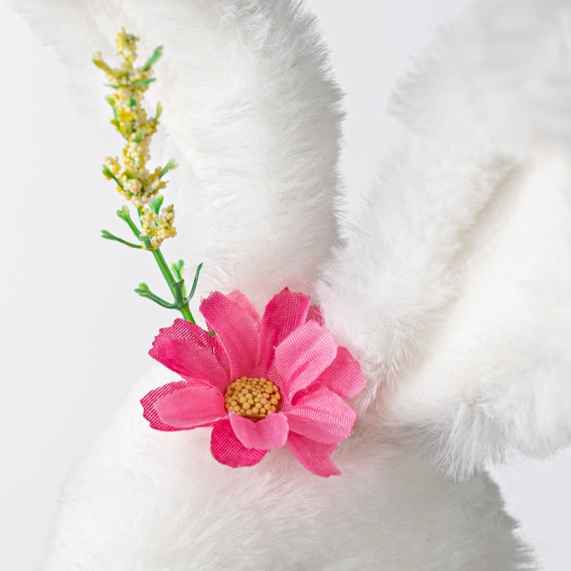 16" Easter Bunny Head Pick with Pink Flower Lifestyle Photo