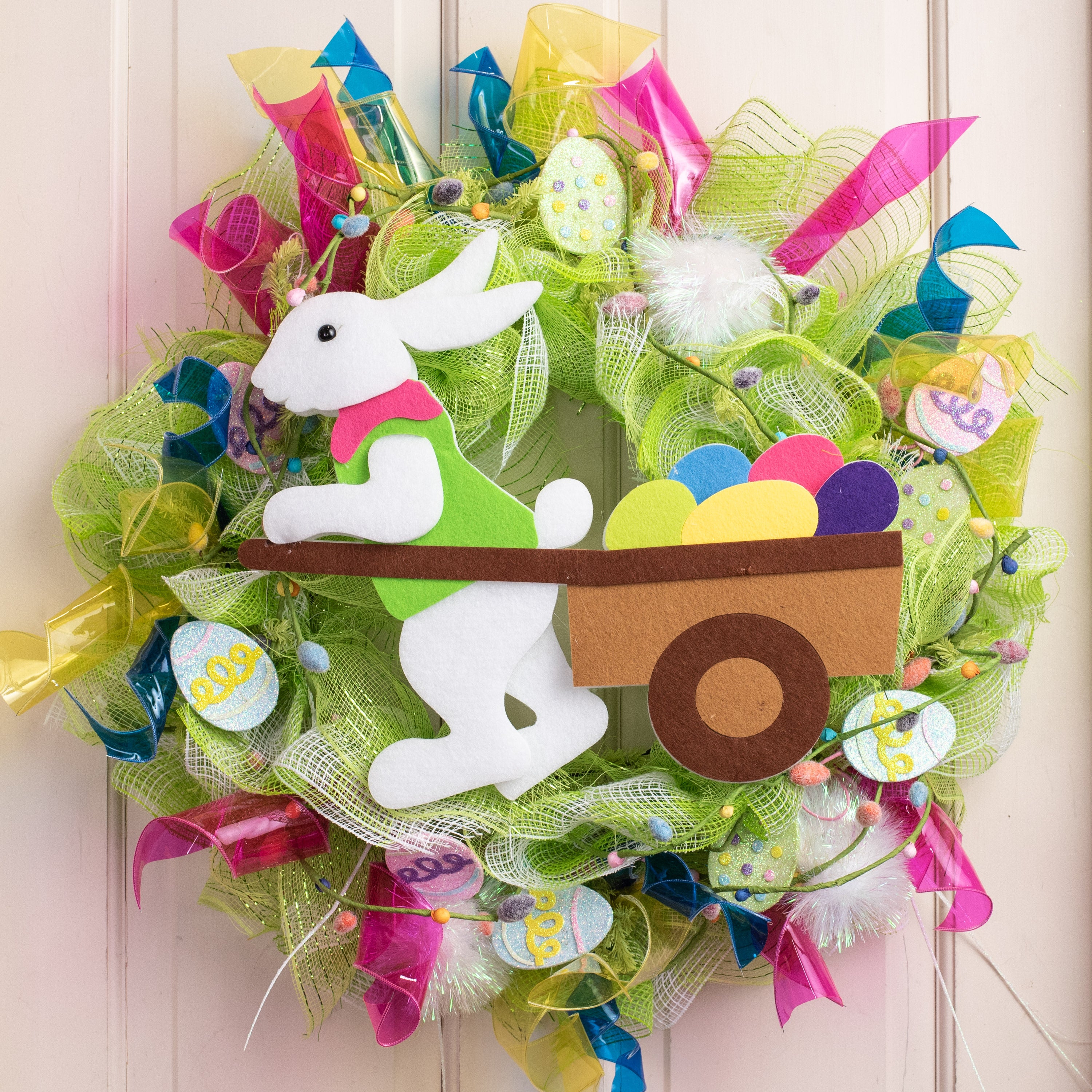 16" Easter Bunny Pulling Cart Lifestyle Photo