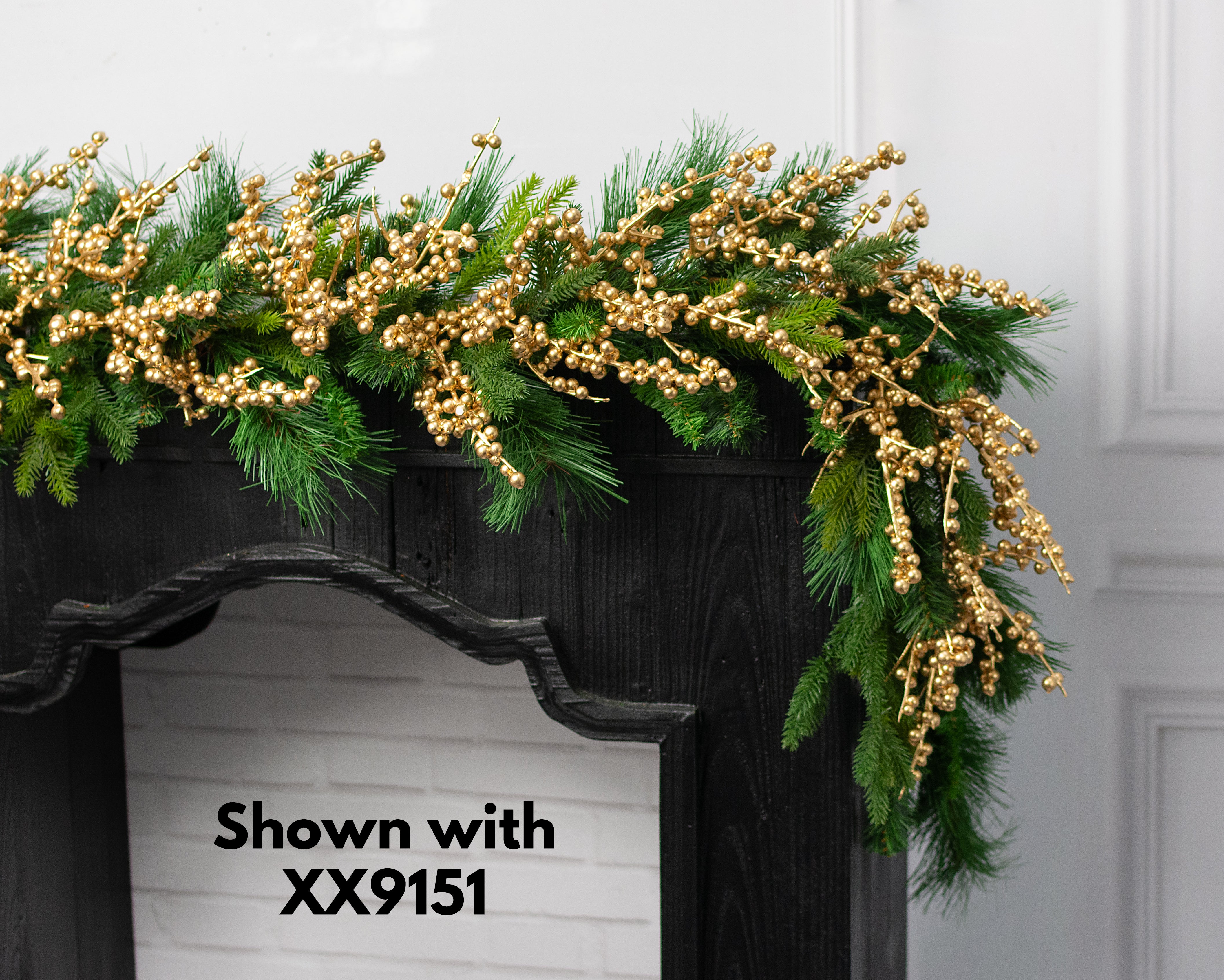 58" Mini Berry & Twig Garland: Metallic Gold