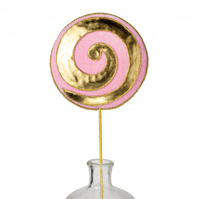 20" Golden Metallic Lollipop Pick: Soft Pink