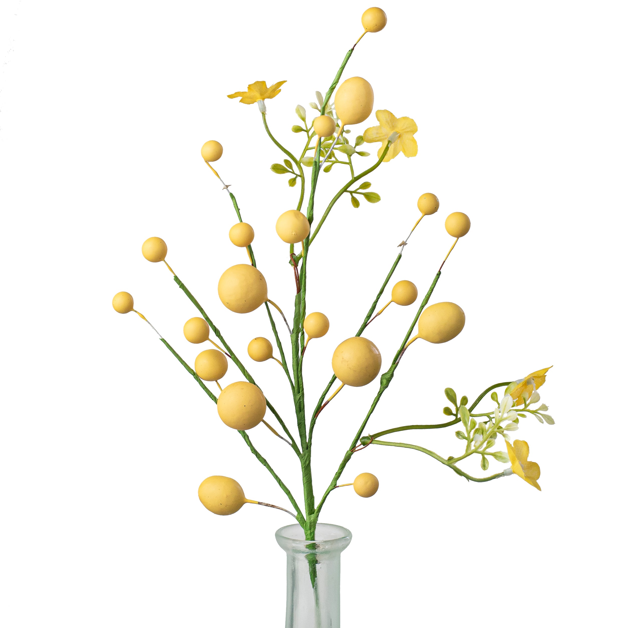 13" Egg, Berry & Flower Pick: Yellow Item Number: HE420929