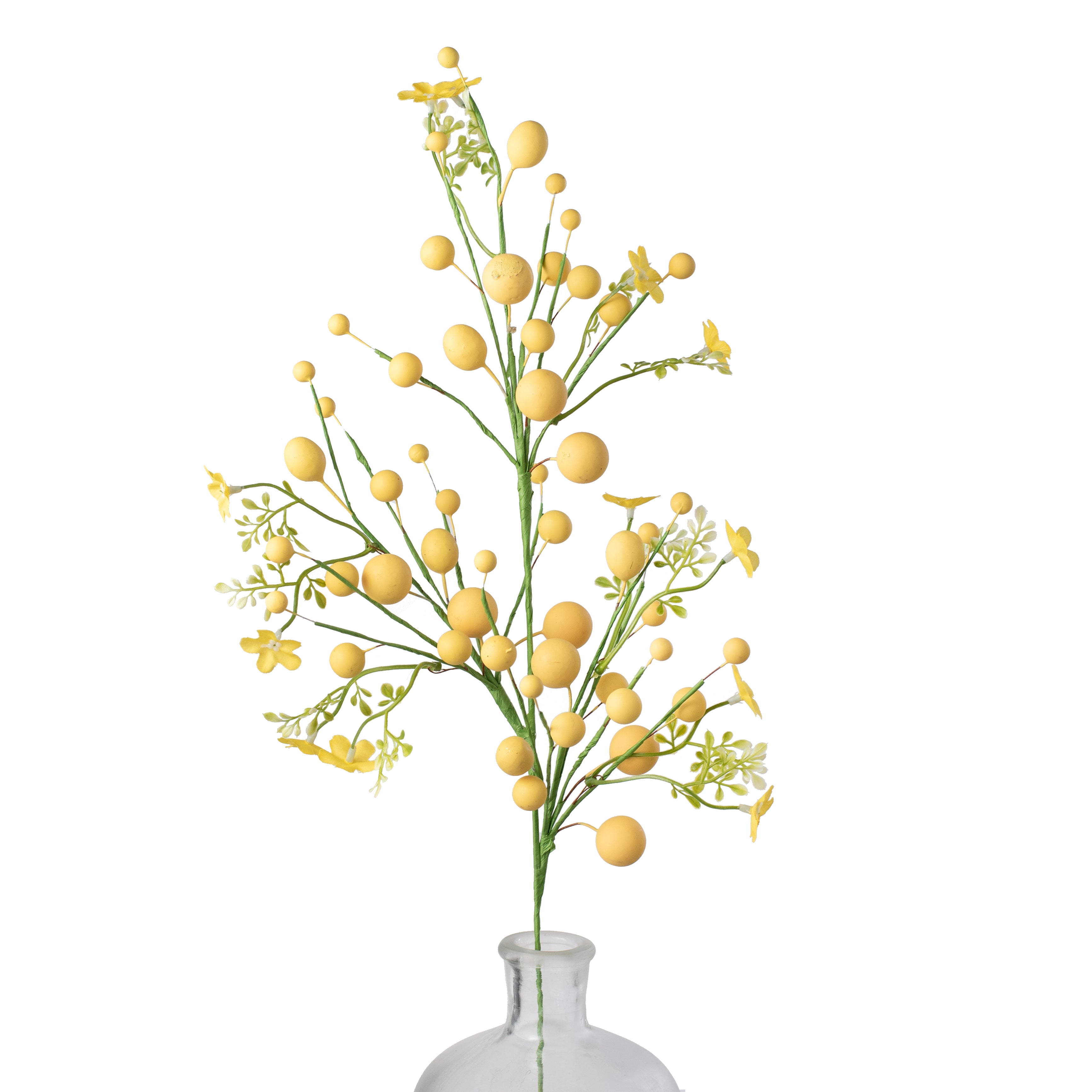 26" Egg, Berry & Flower Spray: Yellow Item Number: HE421129