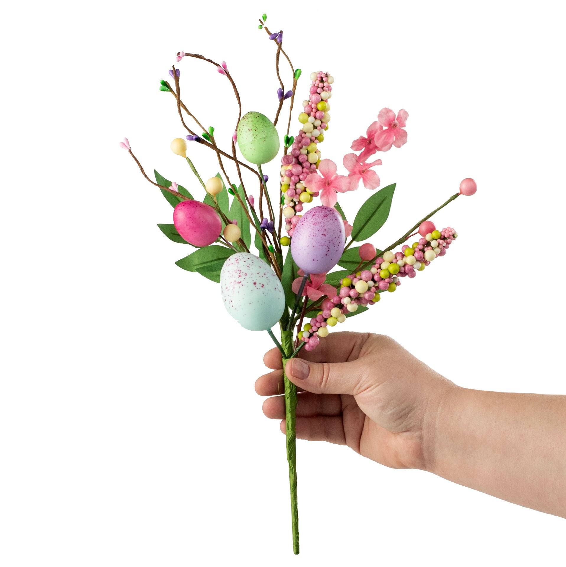 15" Egg Berry Peach Blossom Pick detail photo 3