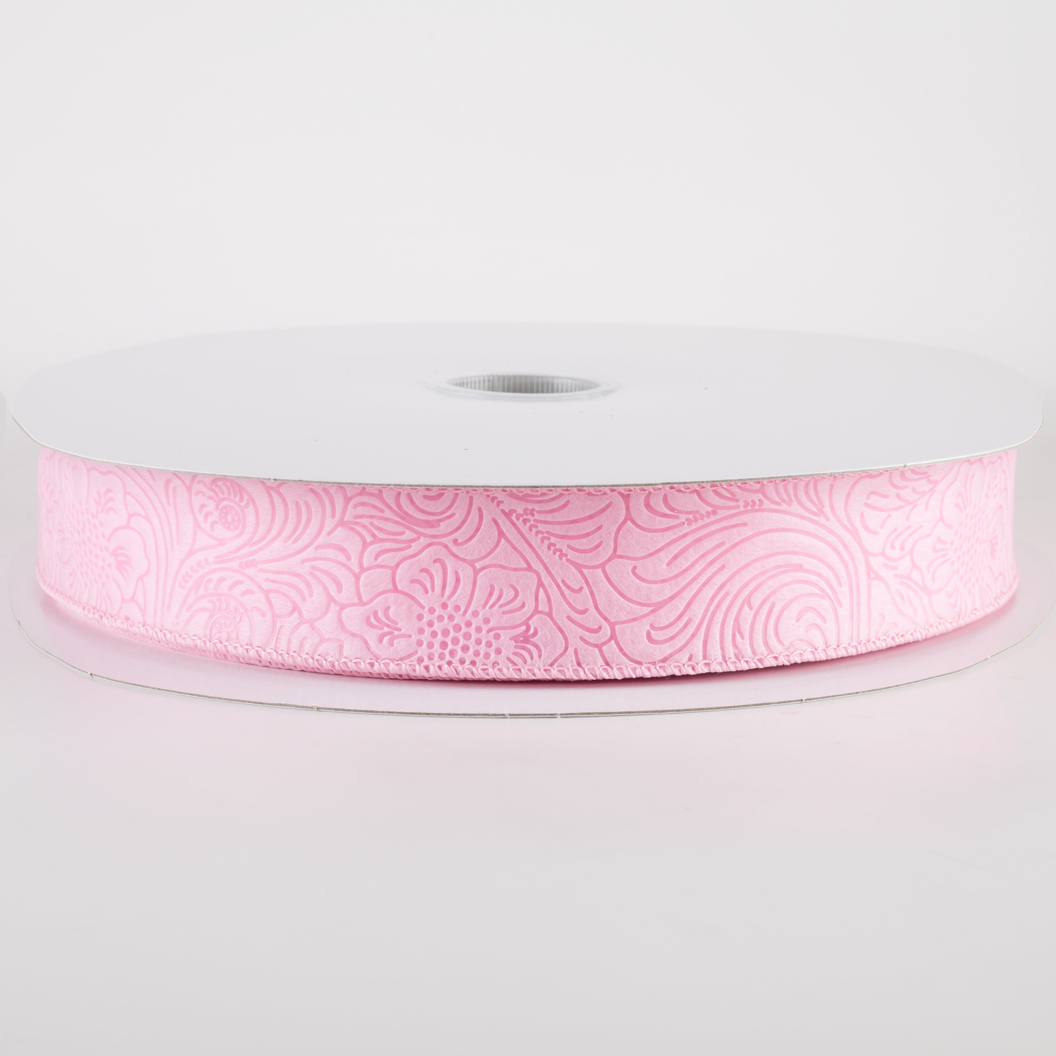 1.5" Embossed Flower Breeze Ribbon: Pink (50 Yards)